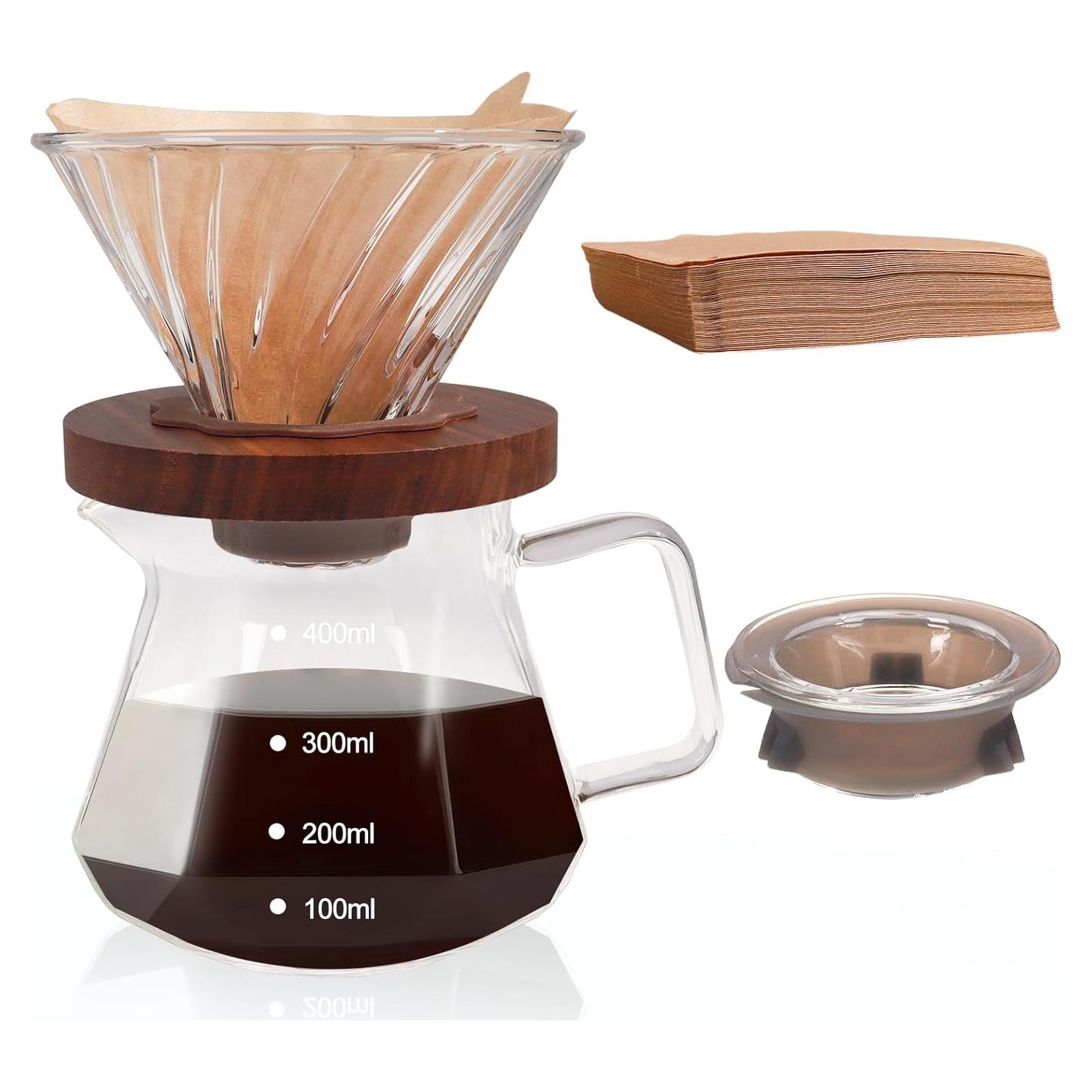 Cafetera de Goteo Mogrecha 400ml Vidrio Borosilicato + 50 Filtros