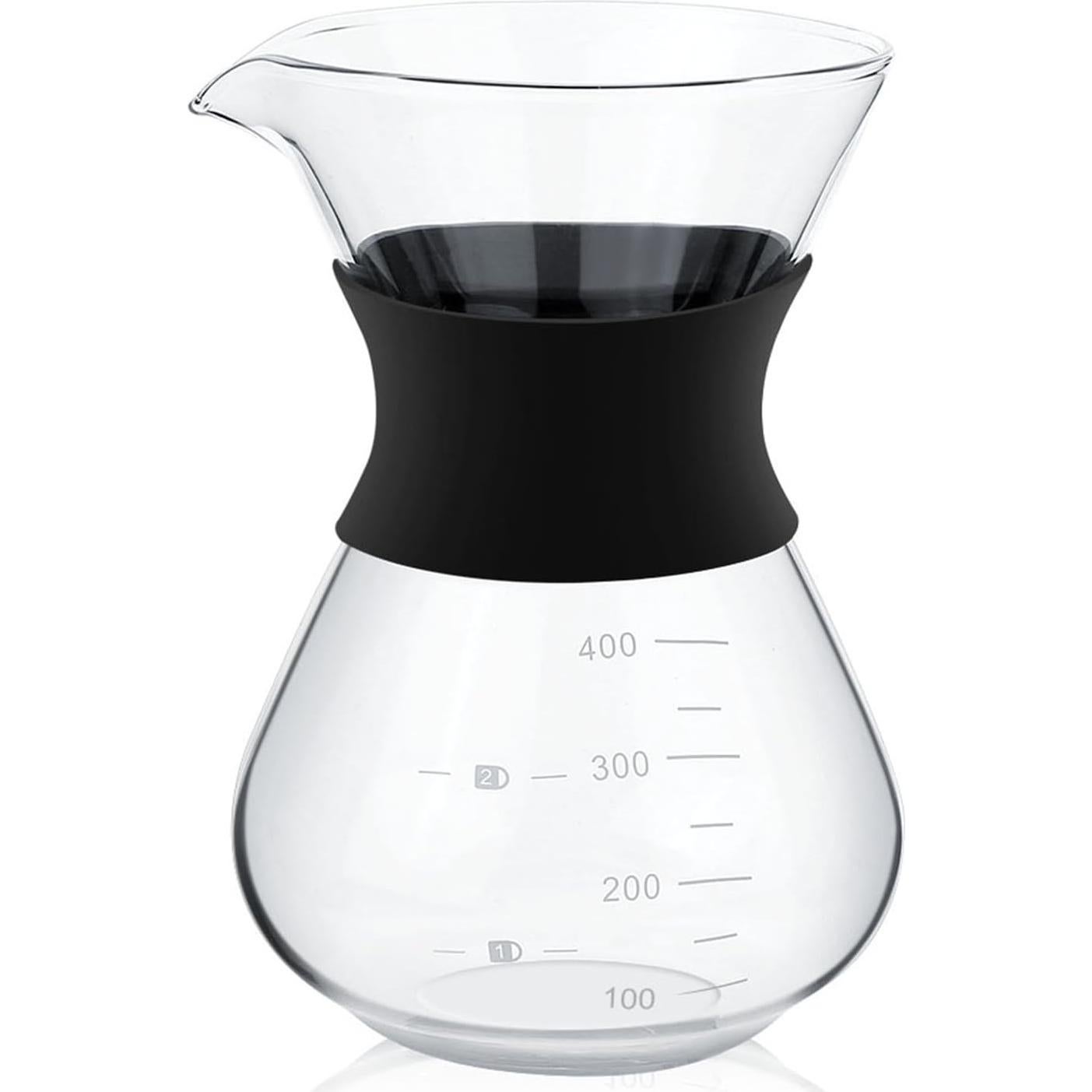 Cafetera Manual de Goteo Tbest de Vidrio 400ml con Filtro Inoxidable