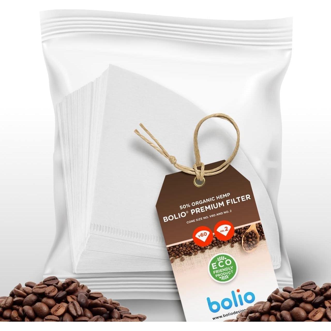 Filtros de café de papel Bolio No.2 para V60 - 100 unidades