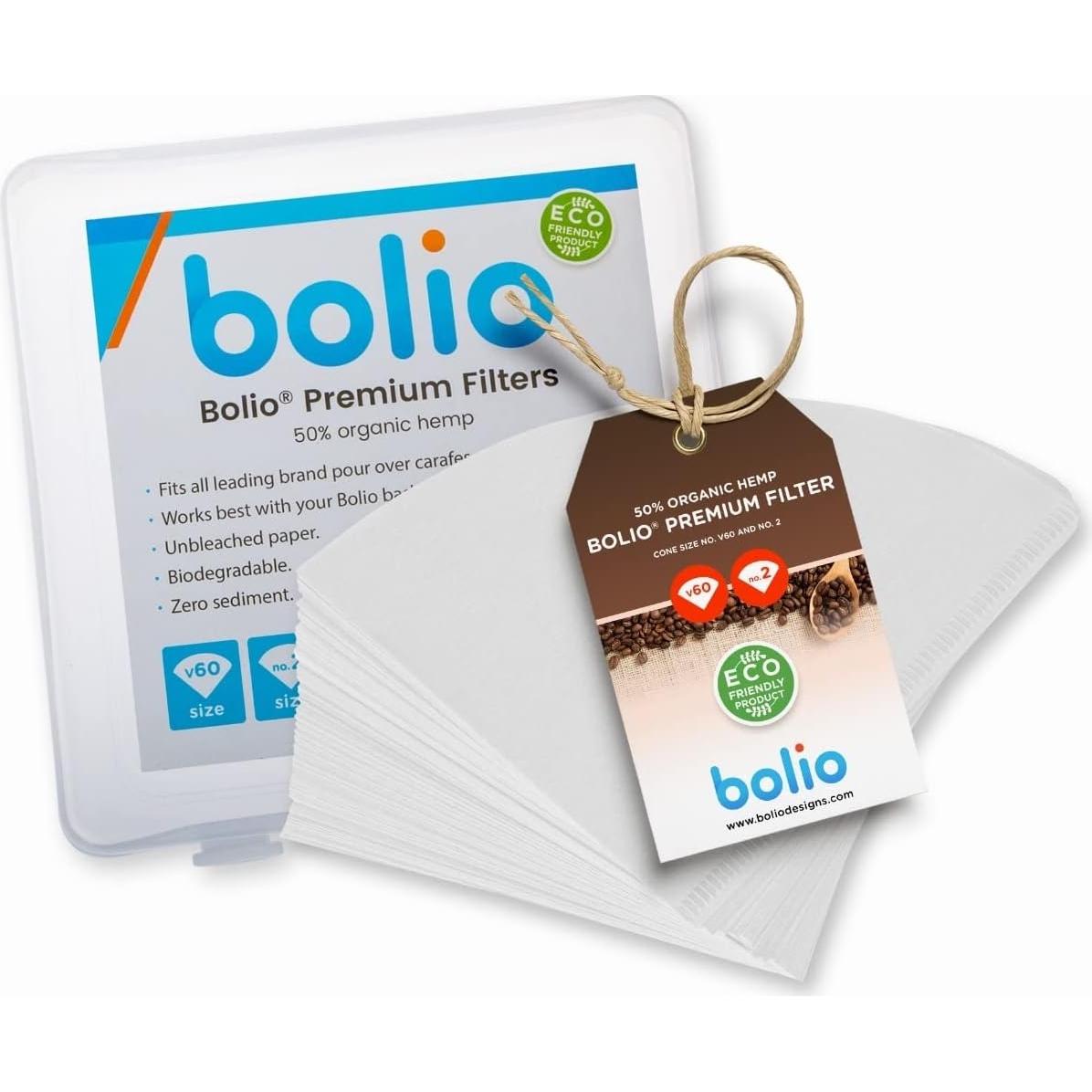 Filtros de café de papel Bolio No.2 para V60 - 100 unidades