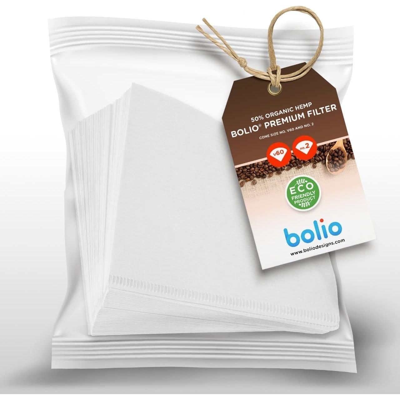 Filtros de café de papel Bolio No.2 para V60 - 100 unidades