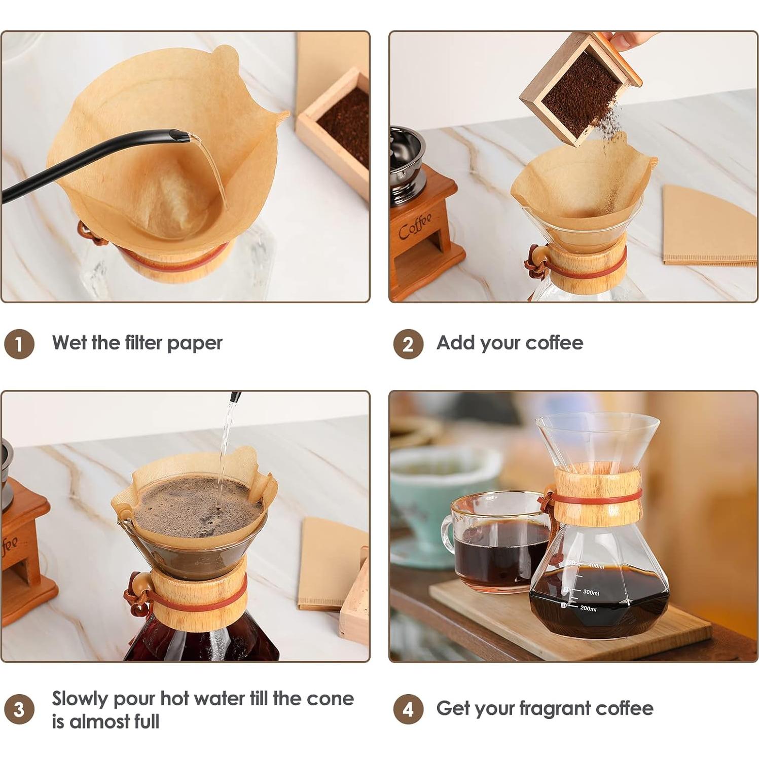 Cafetera de Goteo Puricon 425 ml con 40 Filtros de Papel