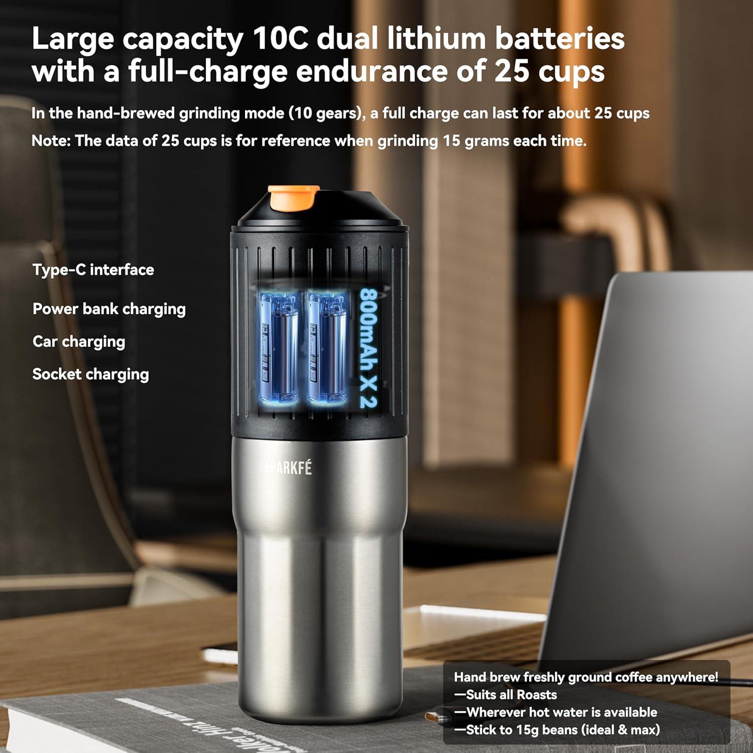 Cafetera de Goteo Manual SPARKFE CAP con Molinillo Eléctrico