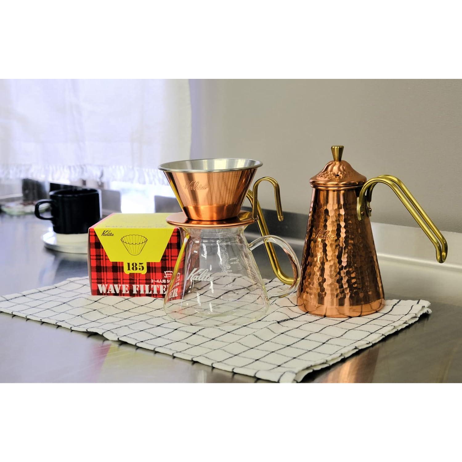 Filtros de café Kalita Wave 185, Blanco, 50 Hojas, 2-4 Personas