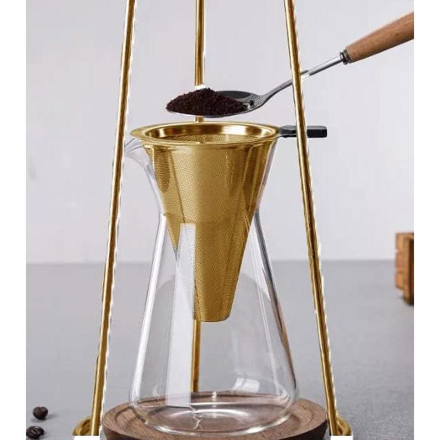 Cafetera Fría de Goteo Nispira Dorada 400ml Vidrio Borosilicato