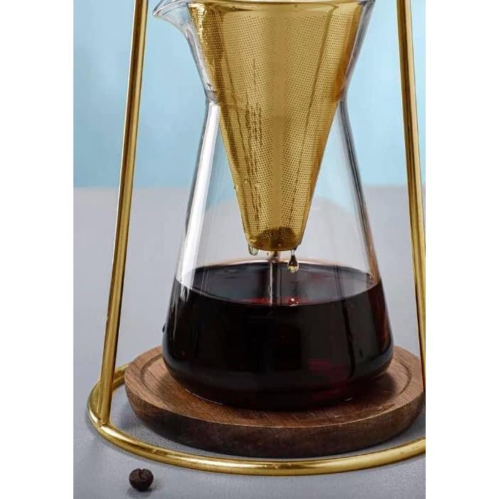 Cafetera Fría de Goteo Nispira Dorada 400ml Vidrio Borosilicato