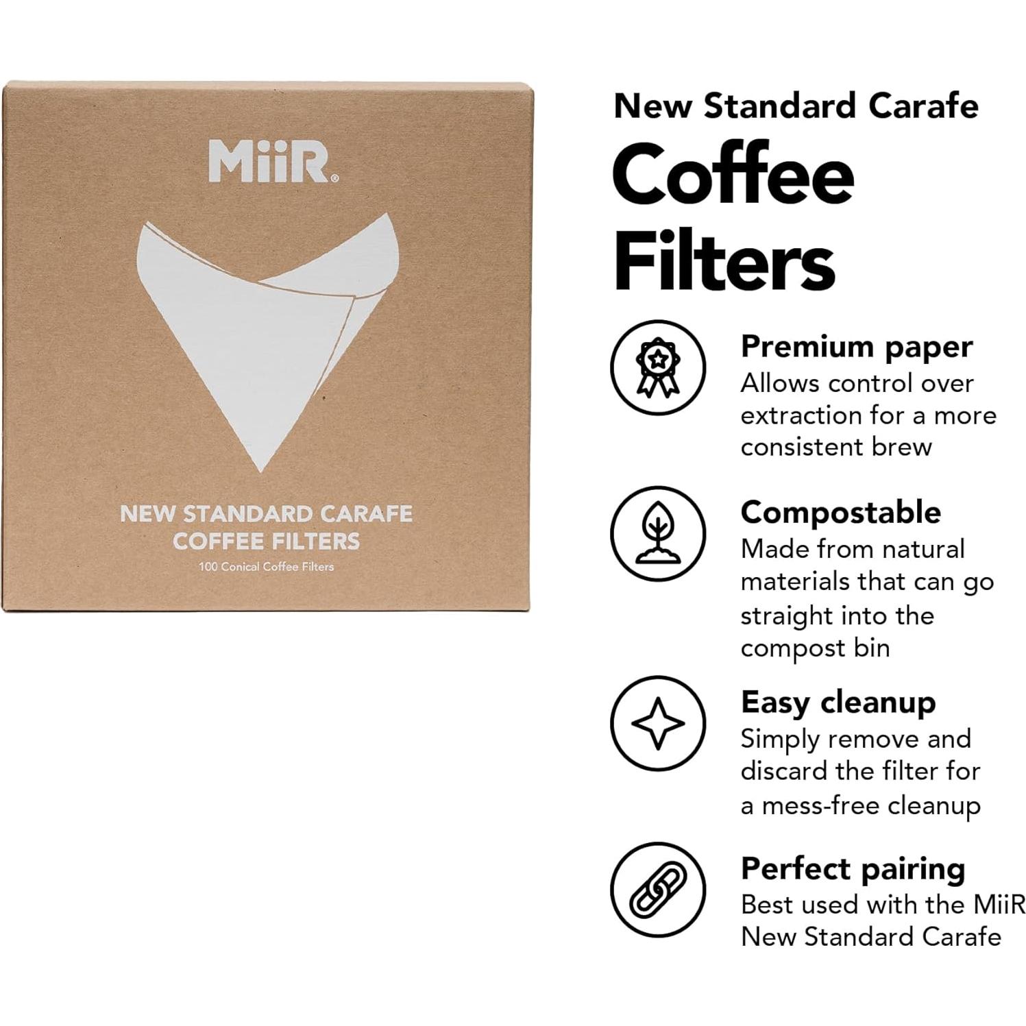 Filtros de Café en Cono MiiR New Standard - 100 Unidades