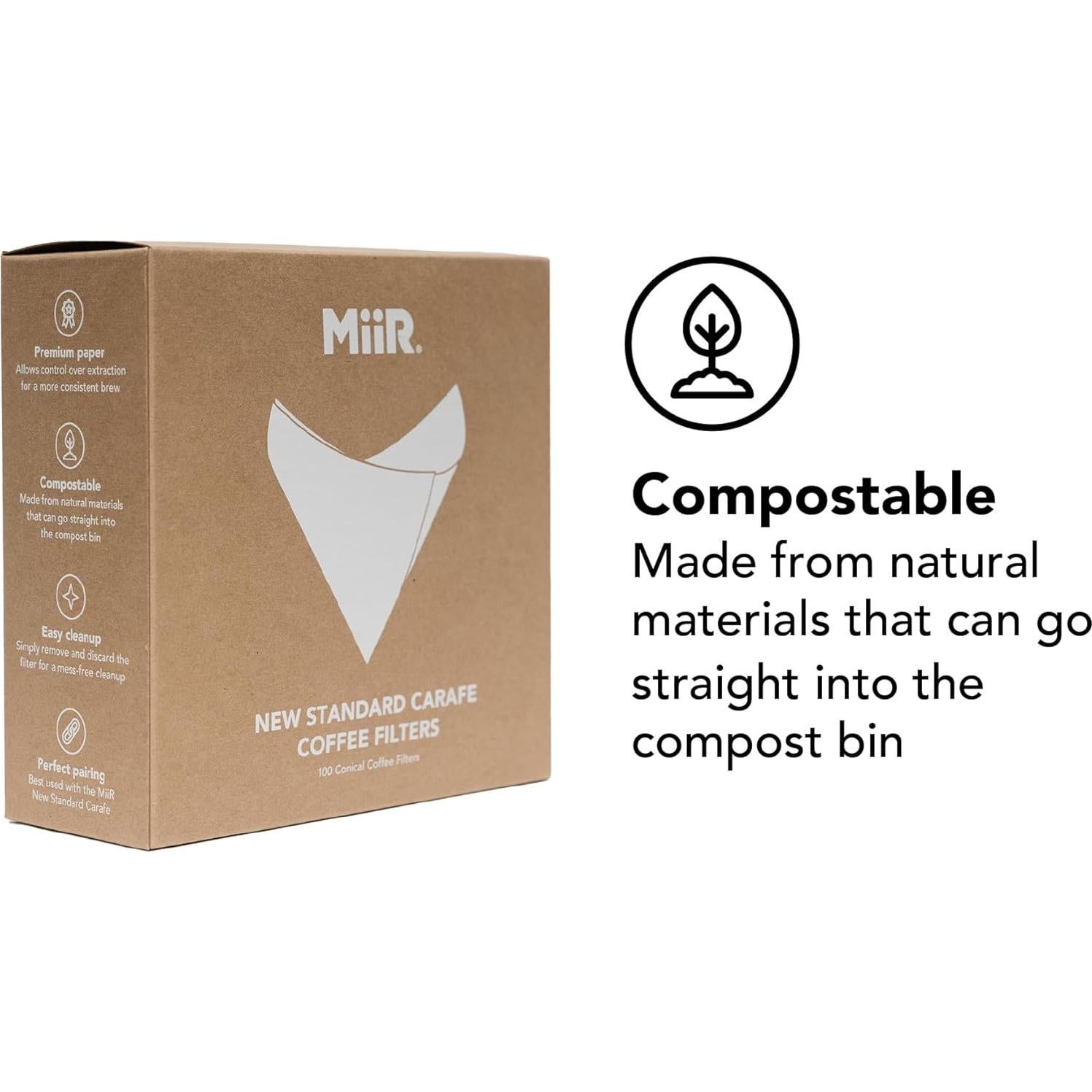 Filtros de Café en Cono MiiR New Standard - 100 Unidades