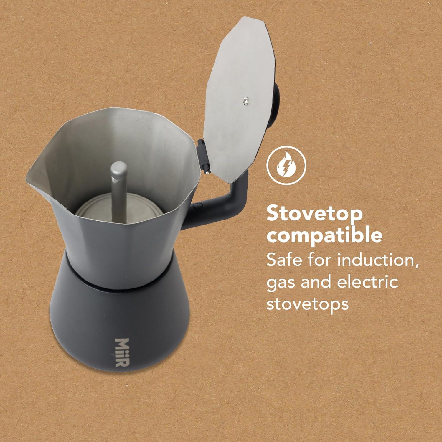 Cafetera Moka Pot MiiR Acero Inoxidable 10oz Manual