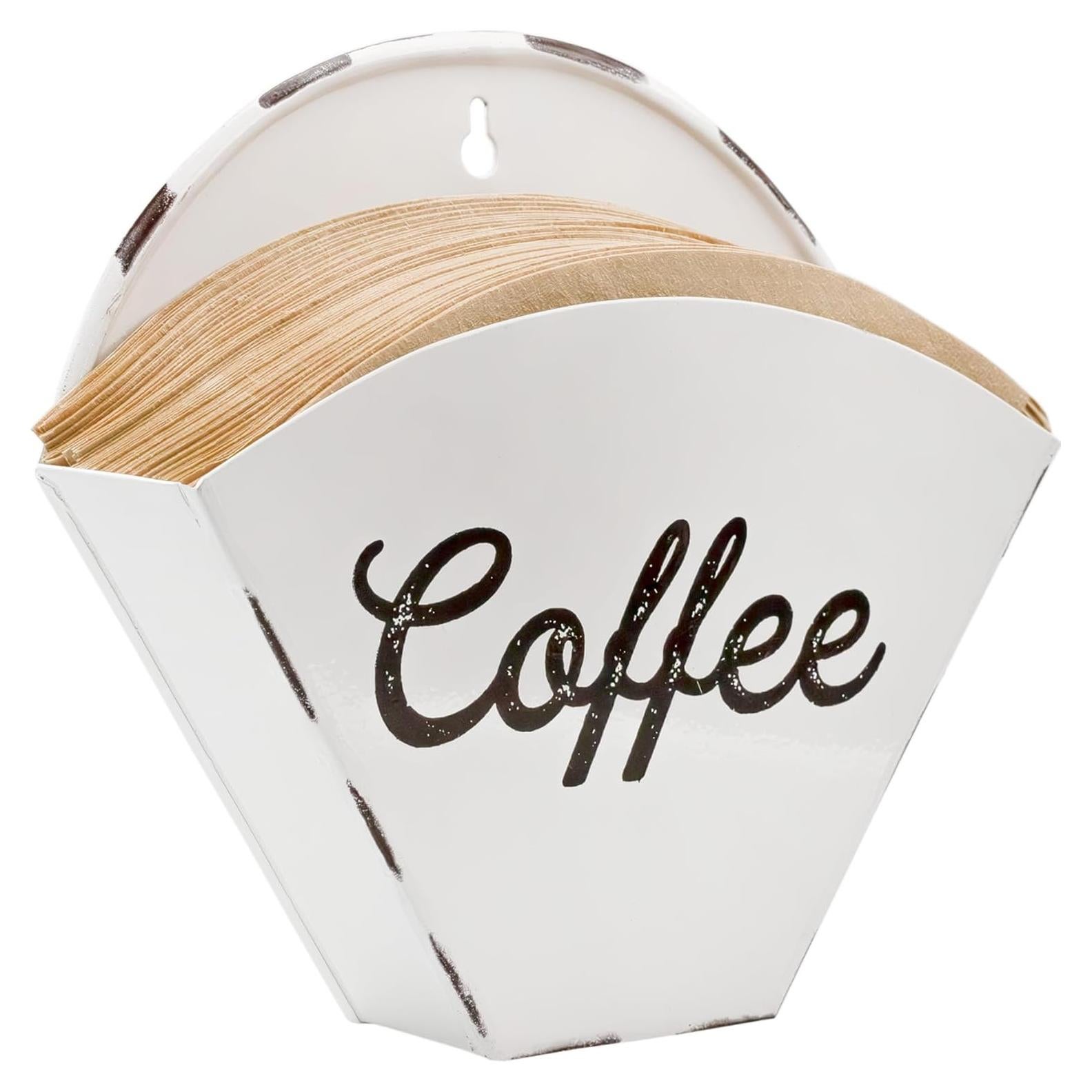 Soporte para Filtros de Café AuldHome Cerámica Blanca Vintage