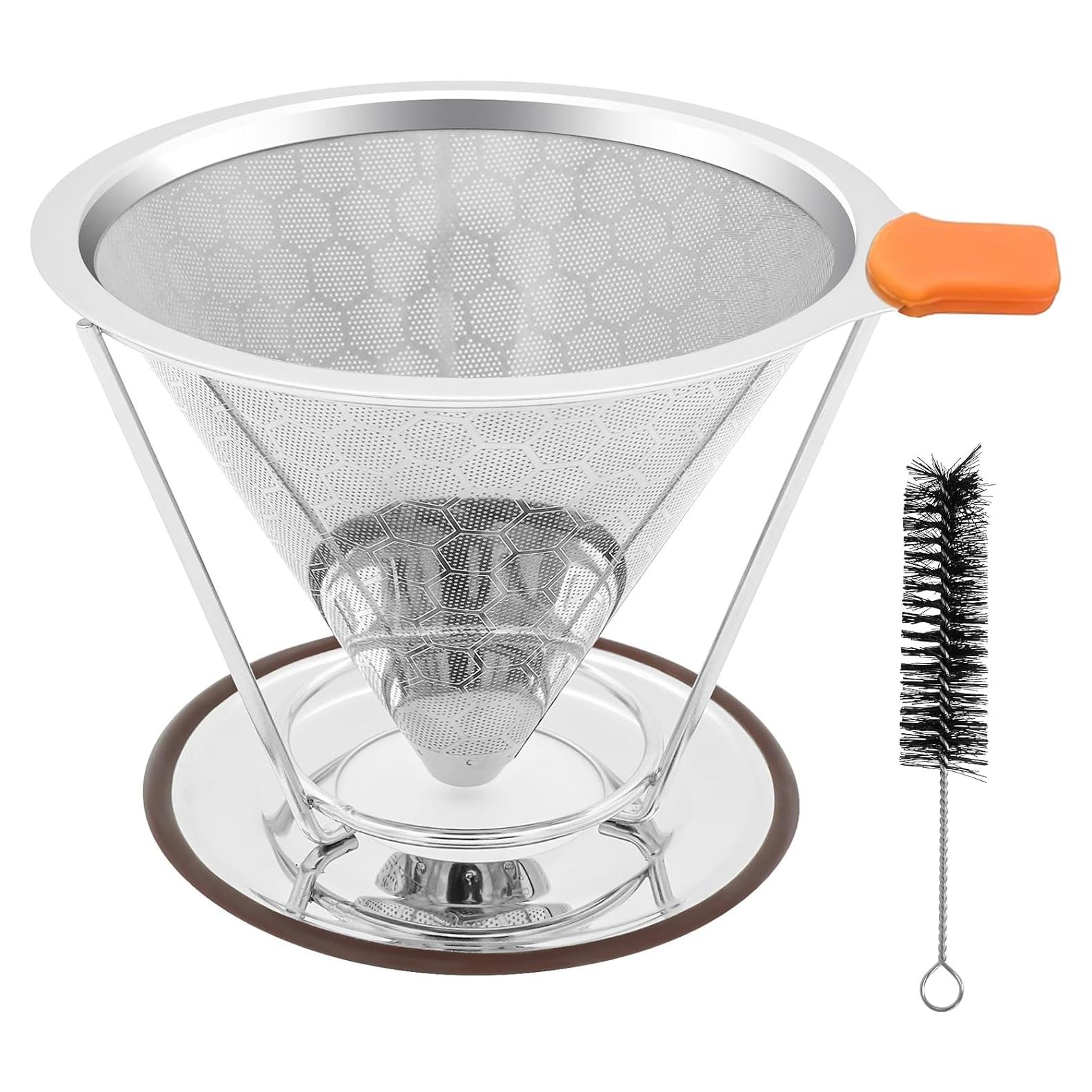 Goteador de Café Reutilizable X-VESOLJE 1-2 Tazas Acero Inoxidable