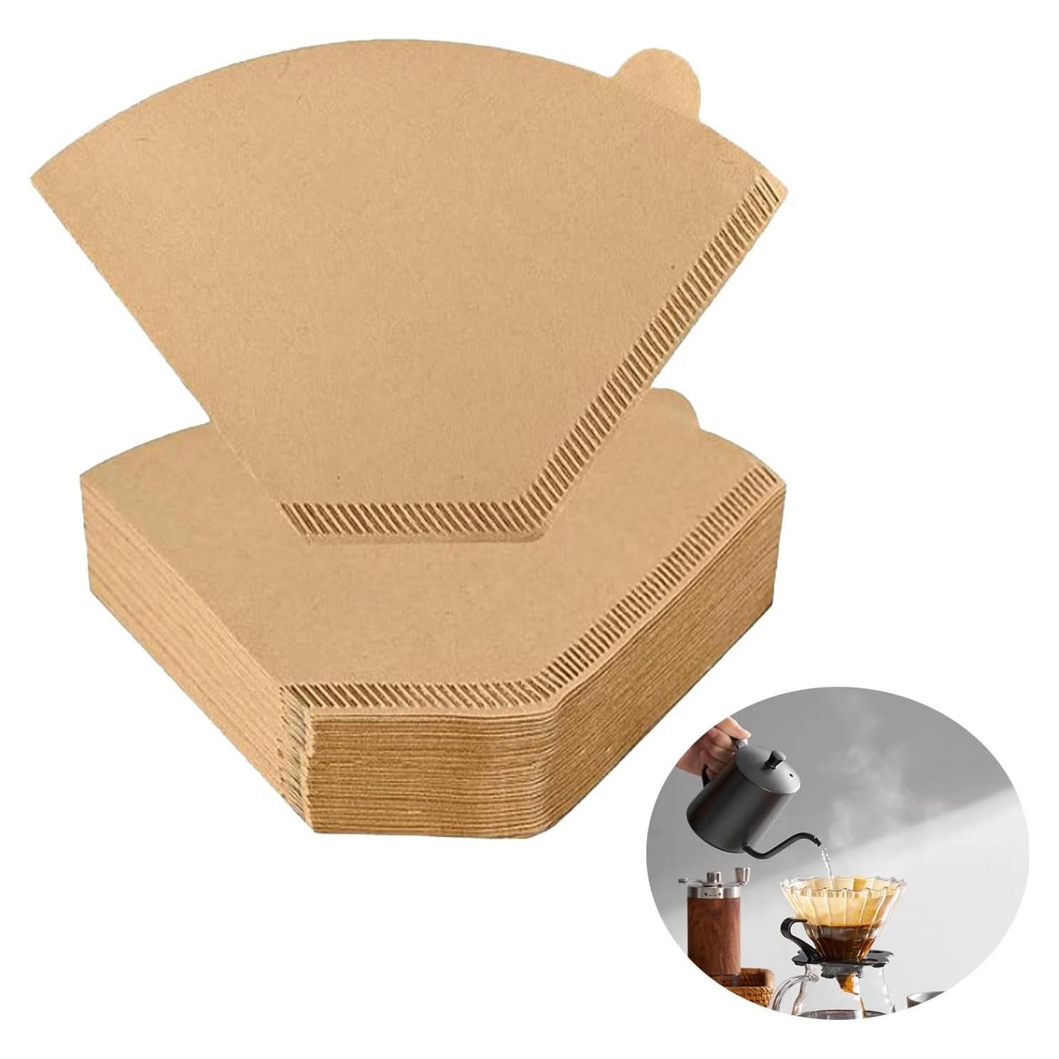 Filtros de café en cono iHMeiju 200 piezas 2-6 tazas marrón