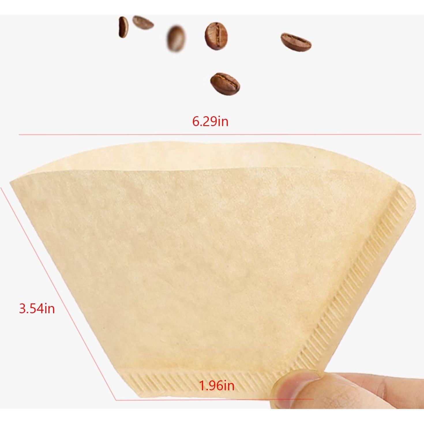 Filtros de café en cono iHMeiju 200 piezas 2-6 tazas marrón