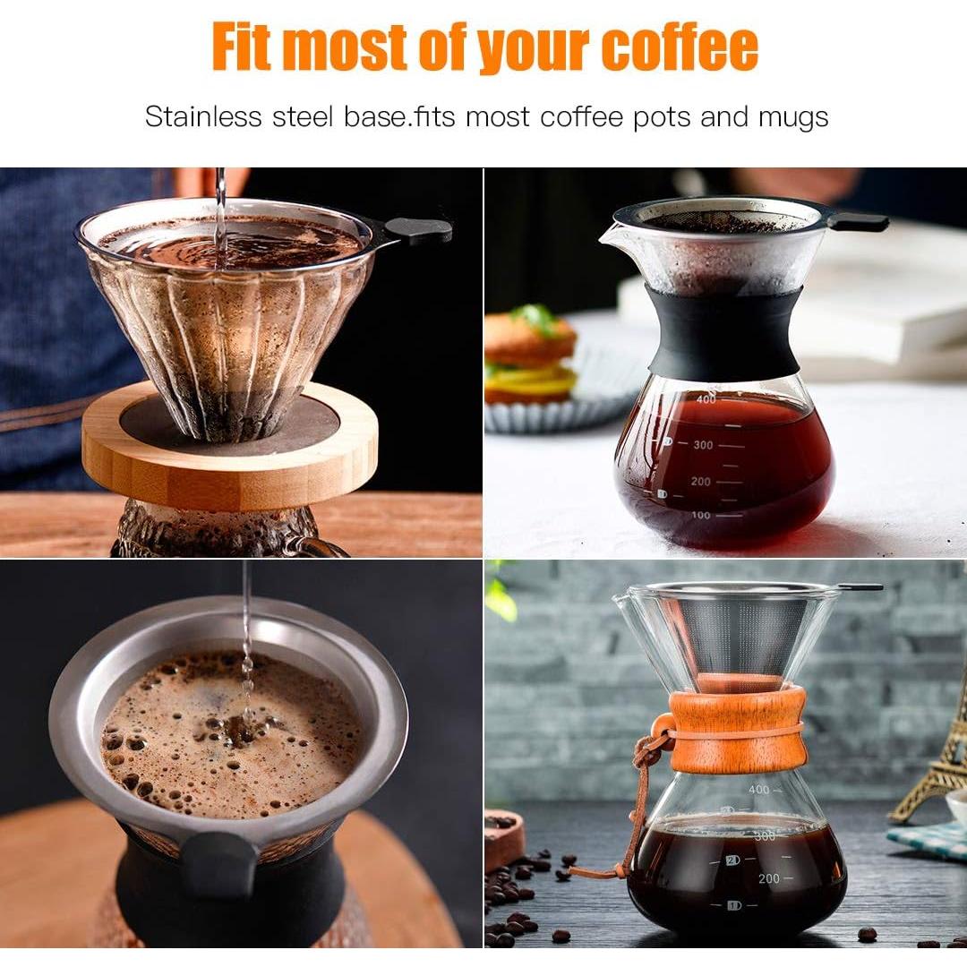 Filtro de café reutilizable Meichu 2PCS acero inoxidable