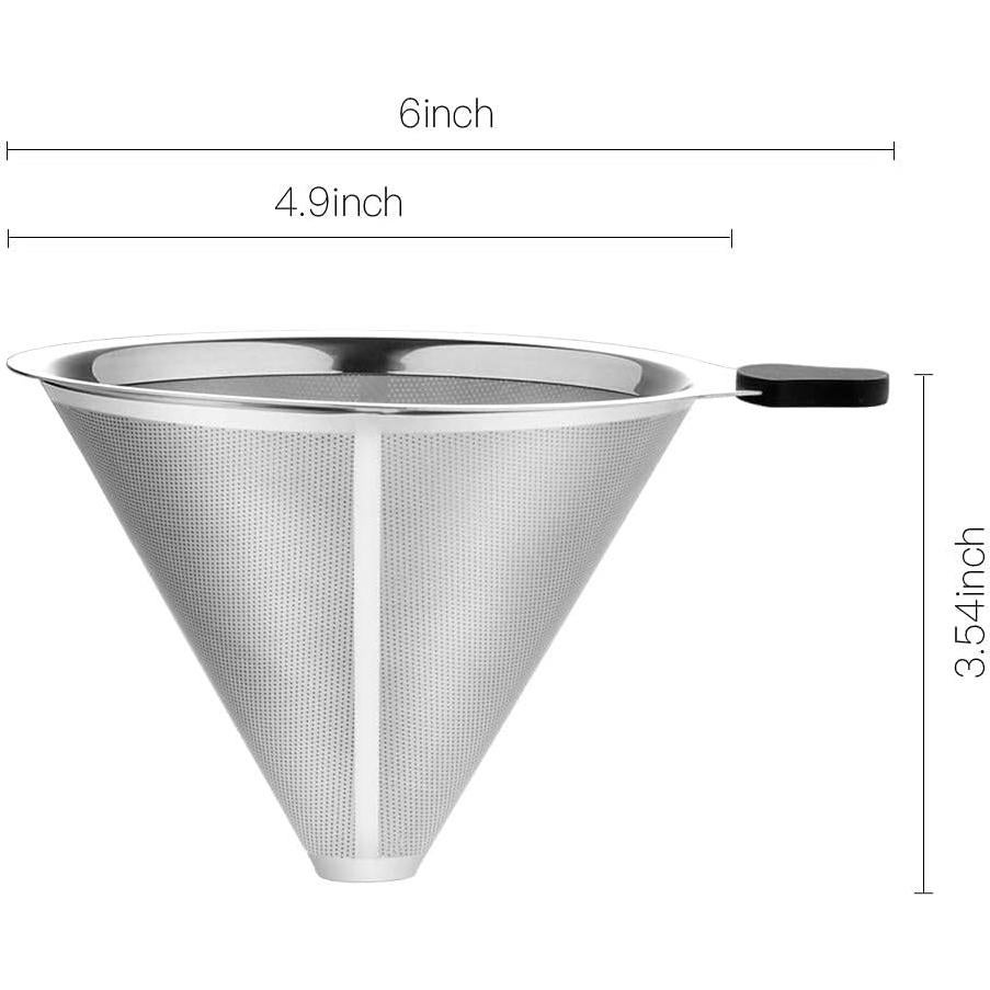 Filtro de café reutilizable Meichu 2PCS acero inoxidable