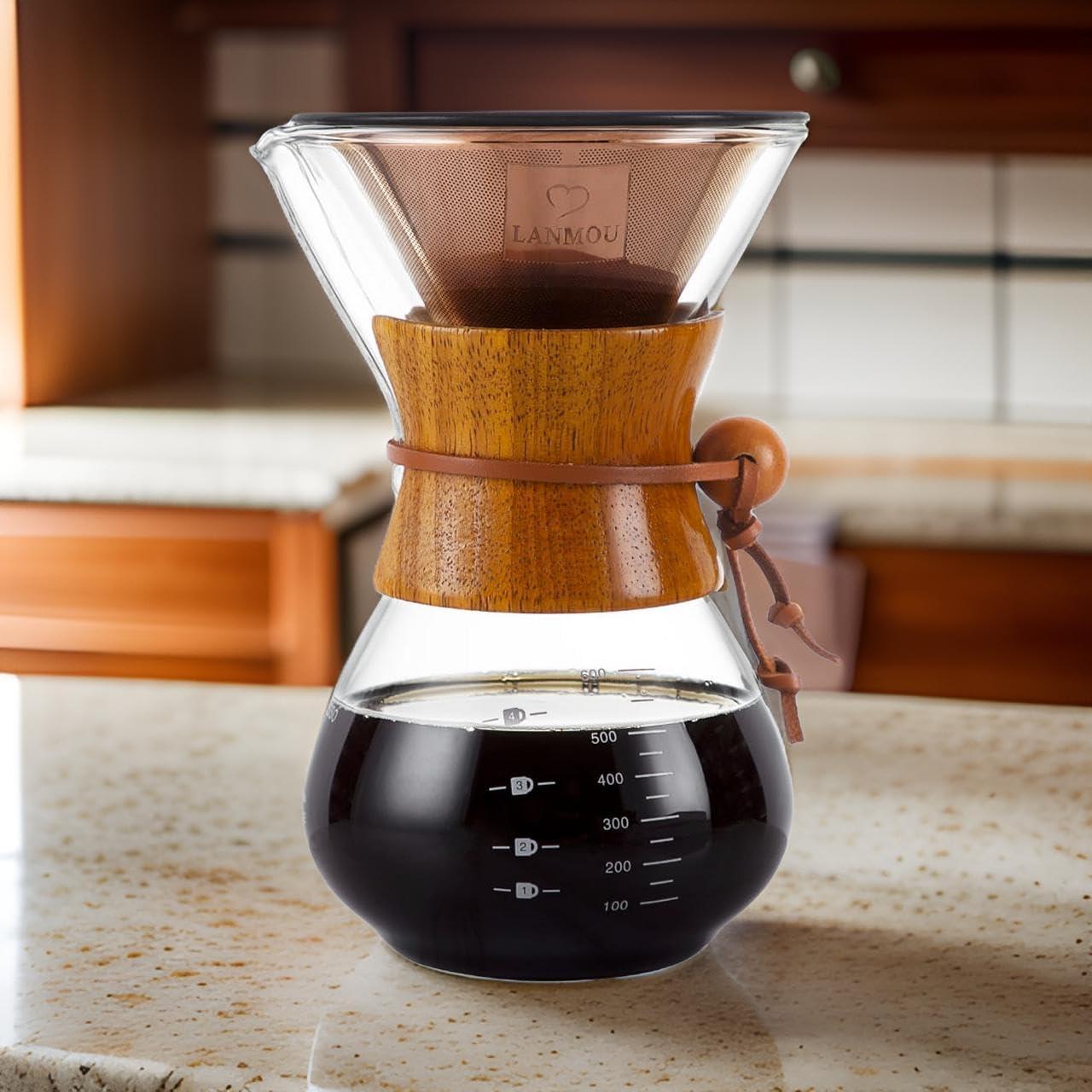 Filtro de café reutilizable Lanmou de acero inoxidable oro rosa