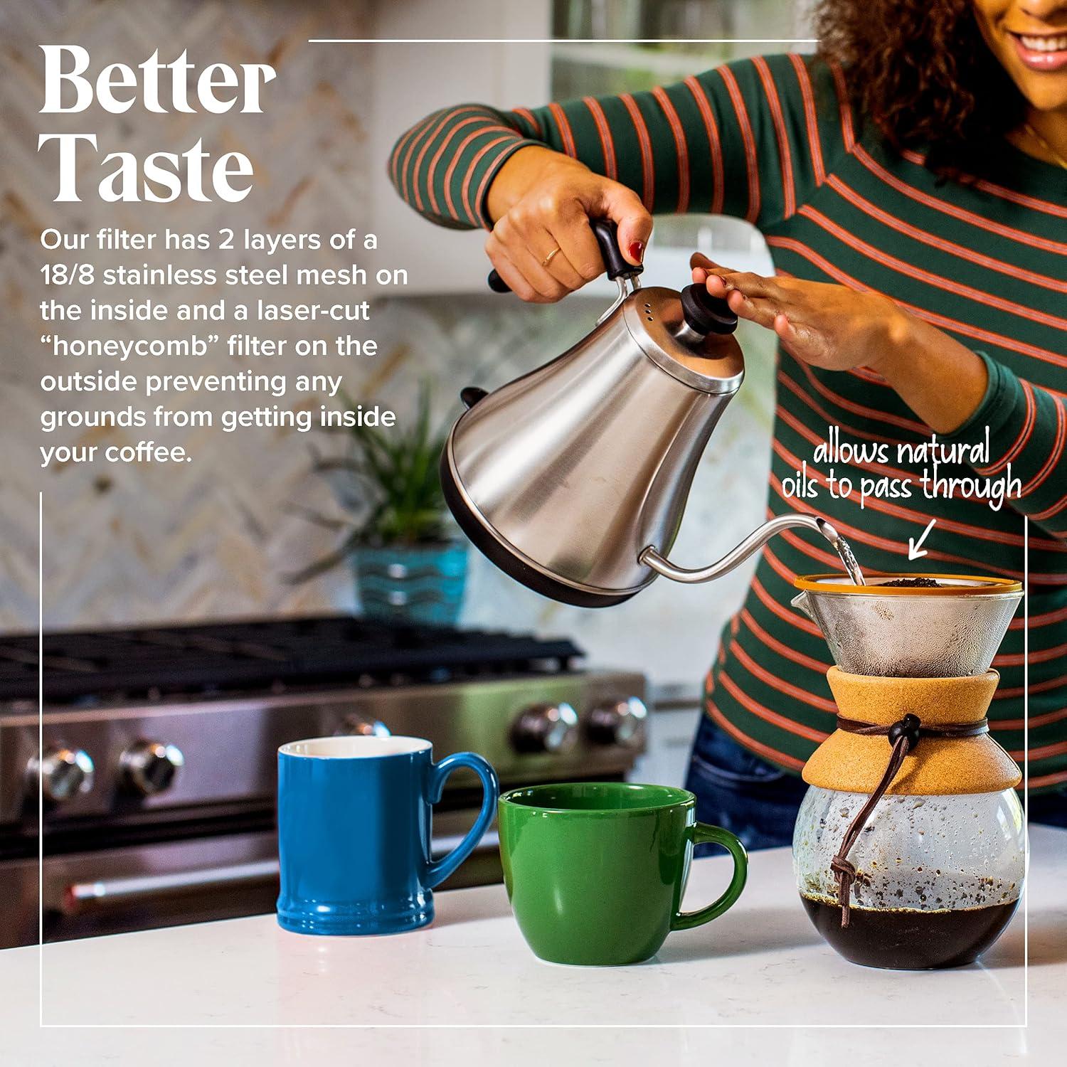 Vertedor de Café Willow & Everett - Filtro Reutilizable Acero Inoxidable