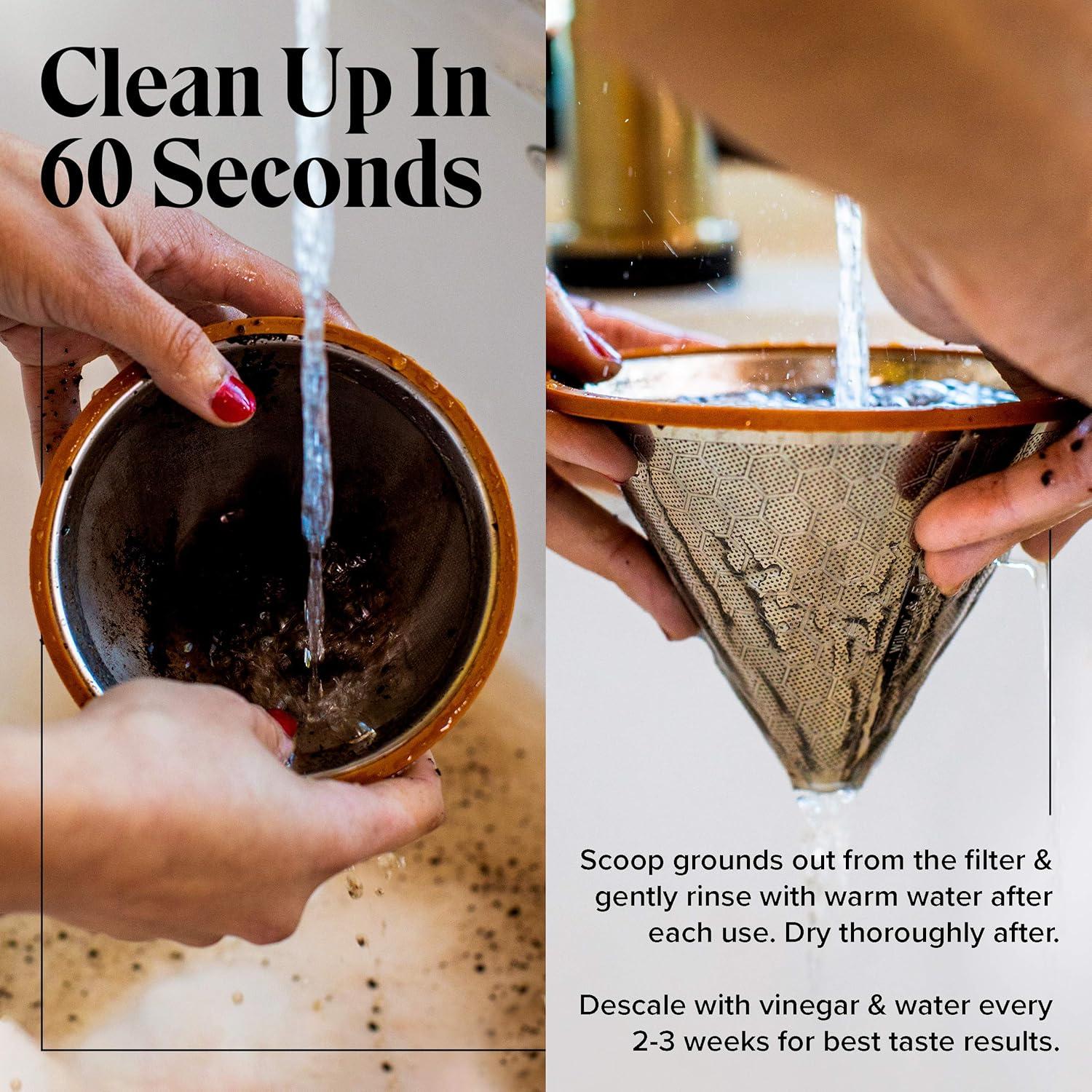 Vertedor de Café Willow & Everett - Filtro Reutilizable Acero Inoxidable