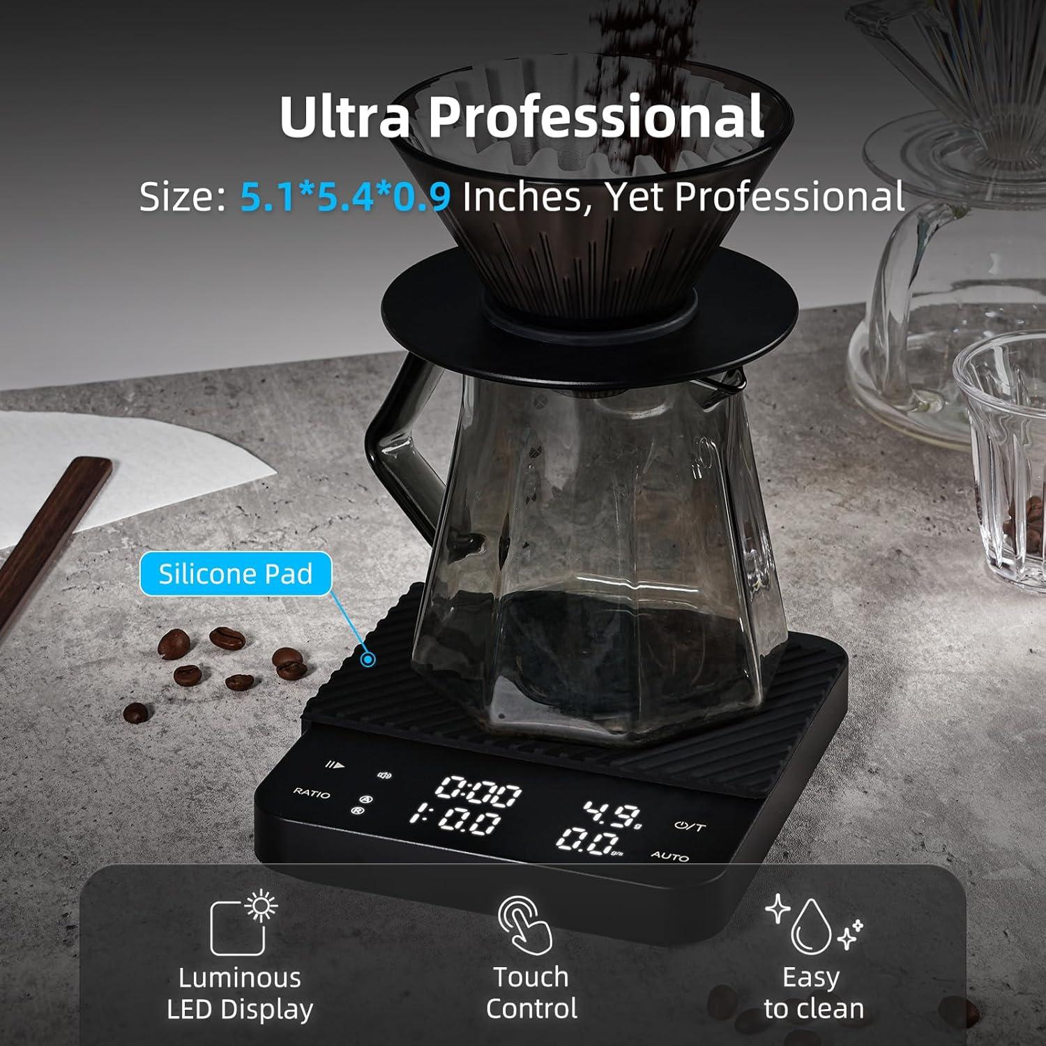 Báscula Digital de Café BITAMOM M7 Pro 2kg/0.1g Recargable