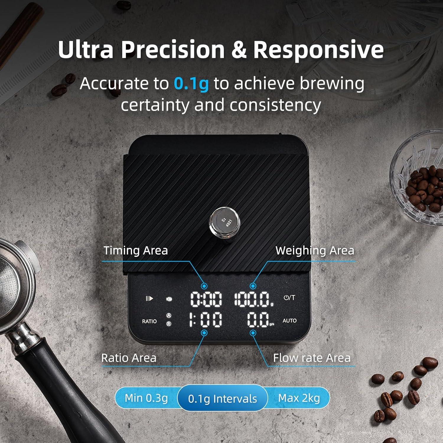 Báscula Digital de Café BITAMOM M7 Pro 2kg/0.1g Recargable