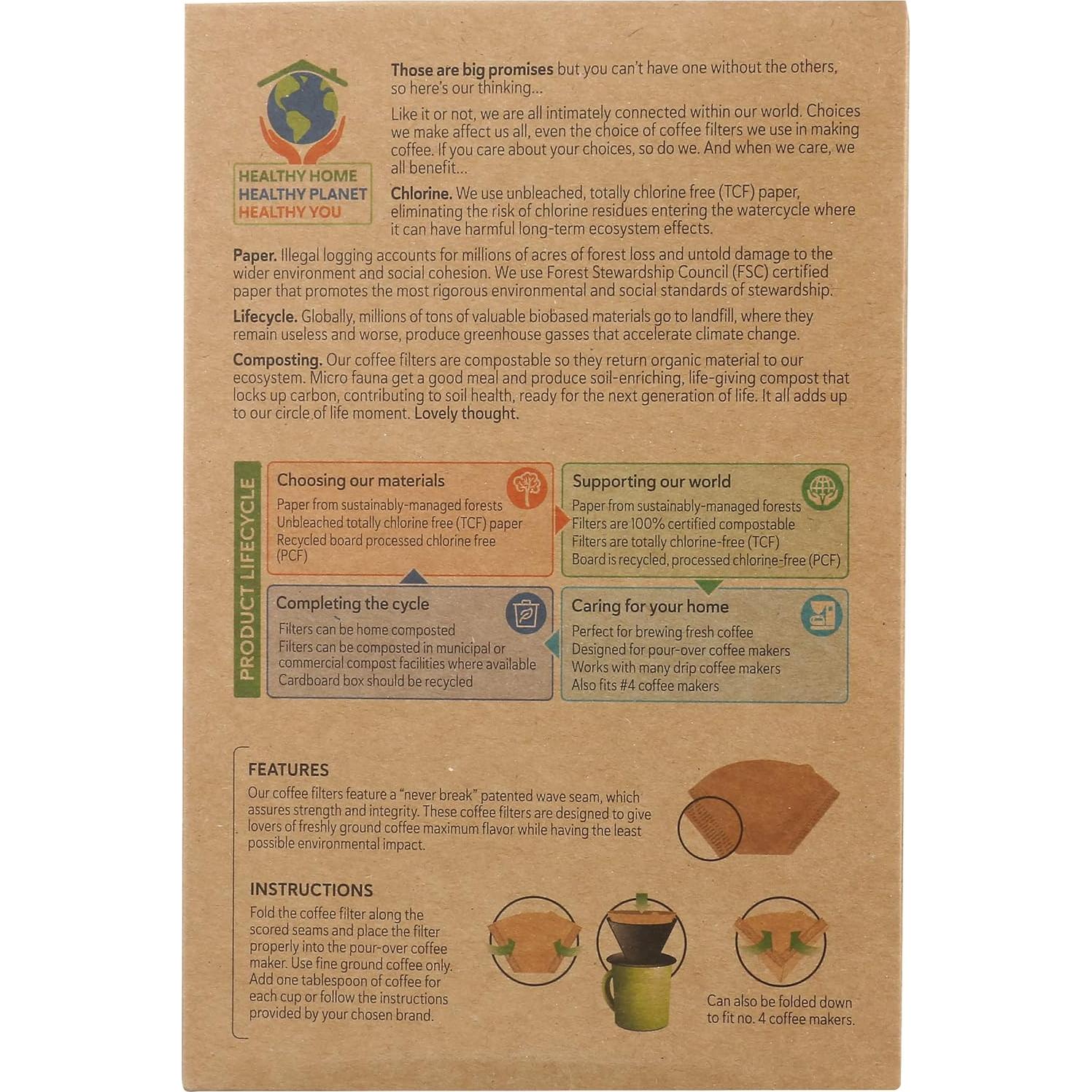 Filtros de Café Multiusos If You Care, 80 Unidades Sin Blanquear