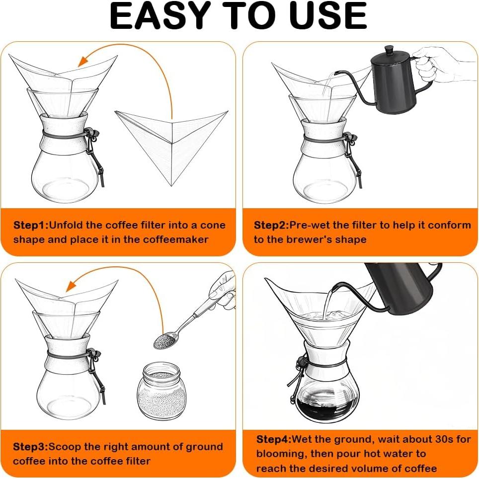 Filtros de café desechables BYKITCHEN 50 unidades 6"