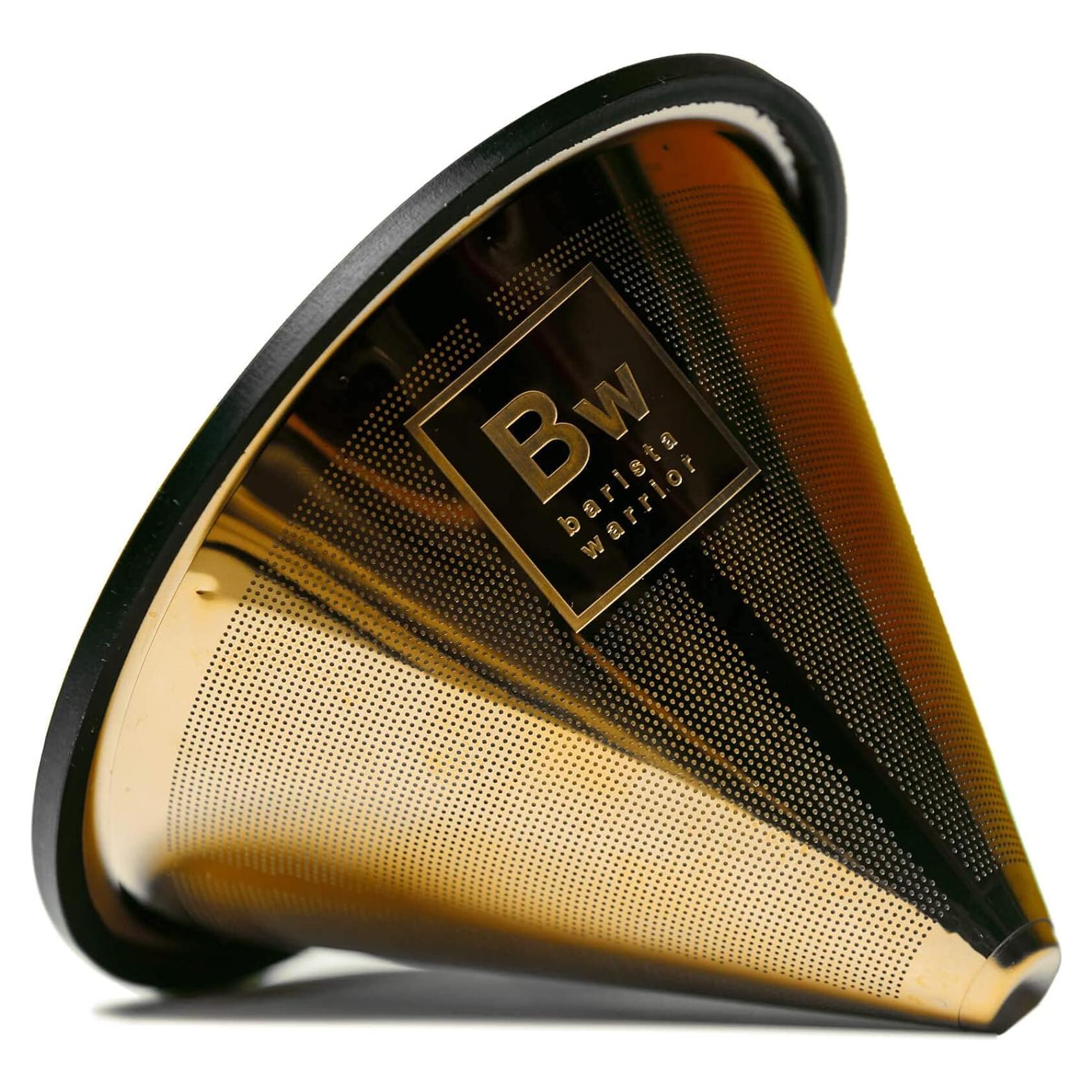 Filtro de Café Reutilizable Guerrero Barista - Acero Inoxidable Dorado