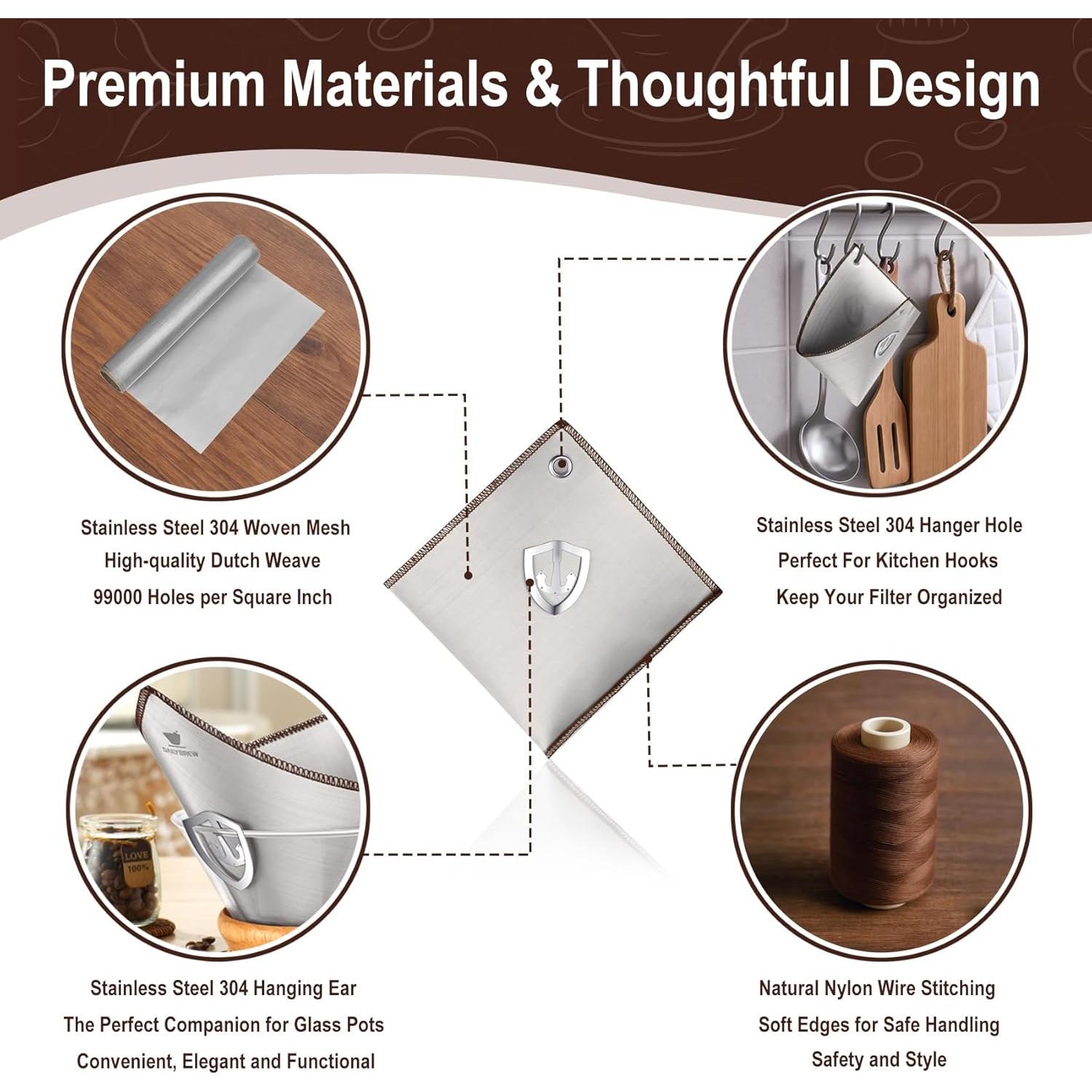 Filtro de café reutilizable Dailybrew de acero inoxidable 304