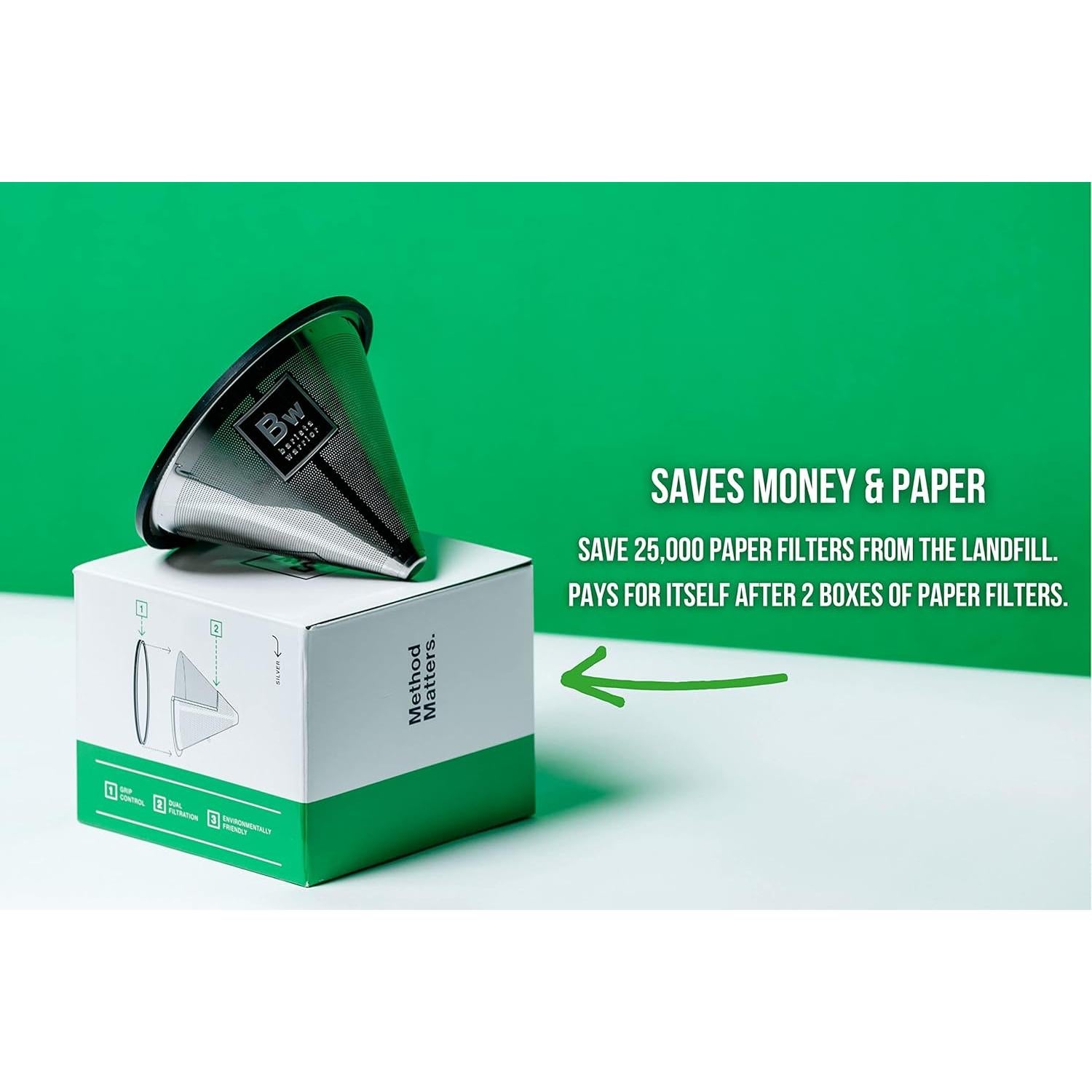 Filtro de Café Reutilizable Barista Warrior Acero Inoxidable 12.7cm