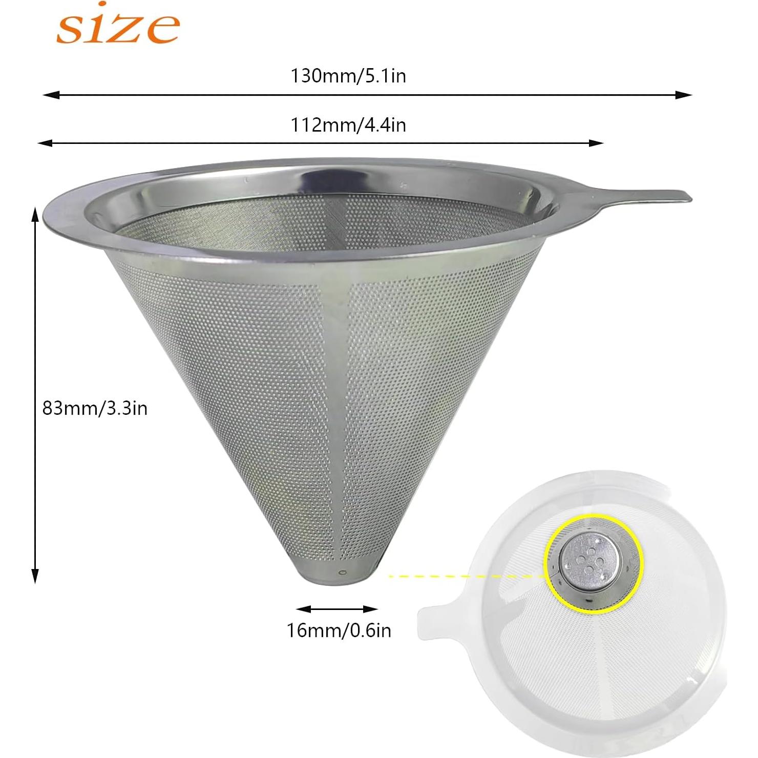 Juego de Filtros de Café Reutilizables AzulySlec 300/600 Malla