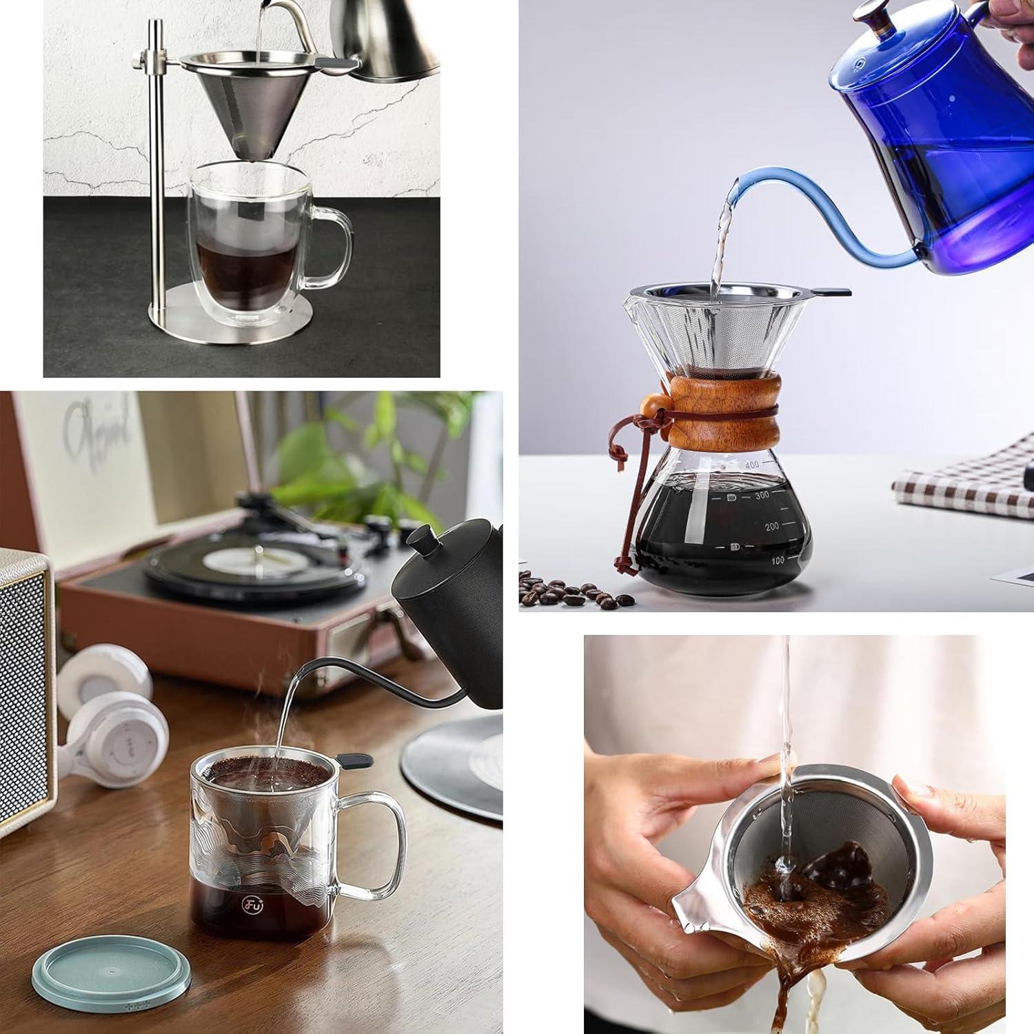 Juego de Filtros de Café Reutilizables AzulySlec 300/600 Malla