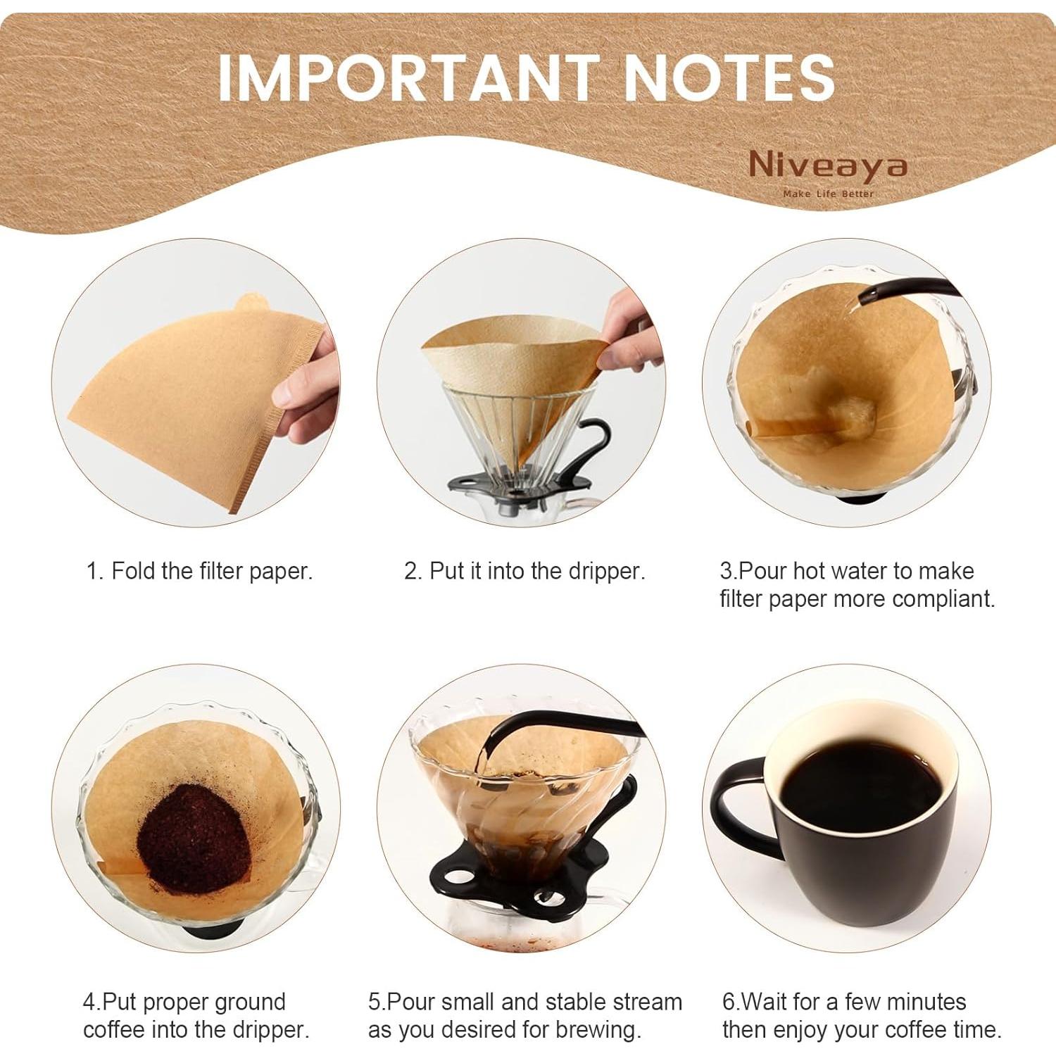 Filtros de café en cono Niveaya 200 unidades tamaño 02