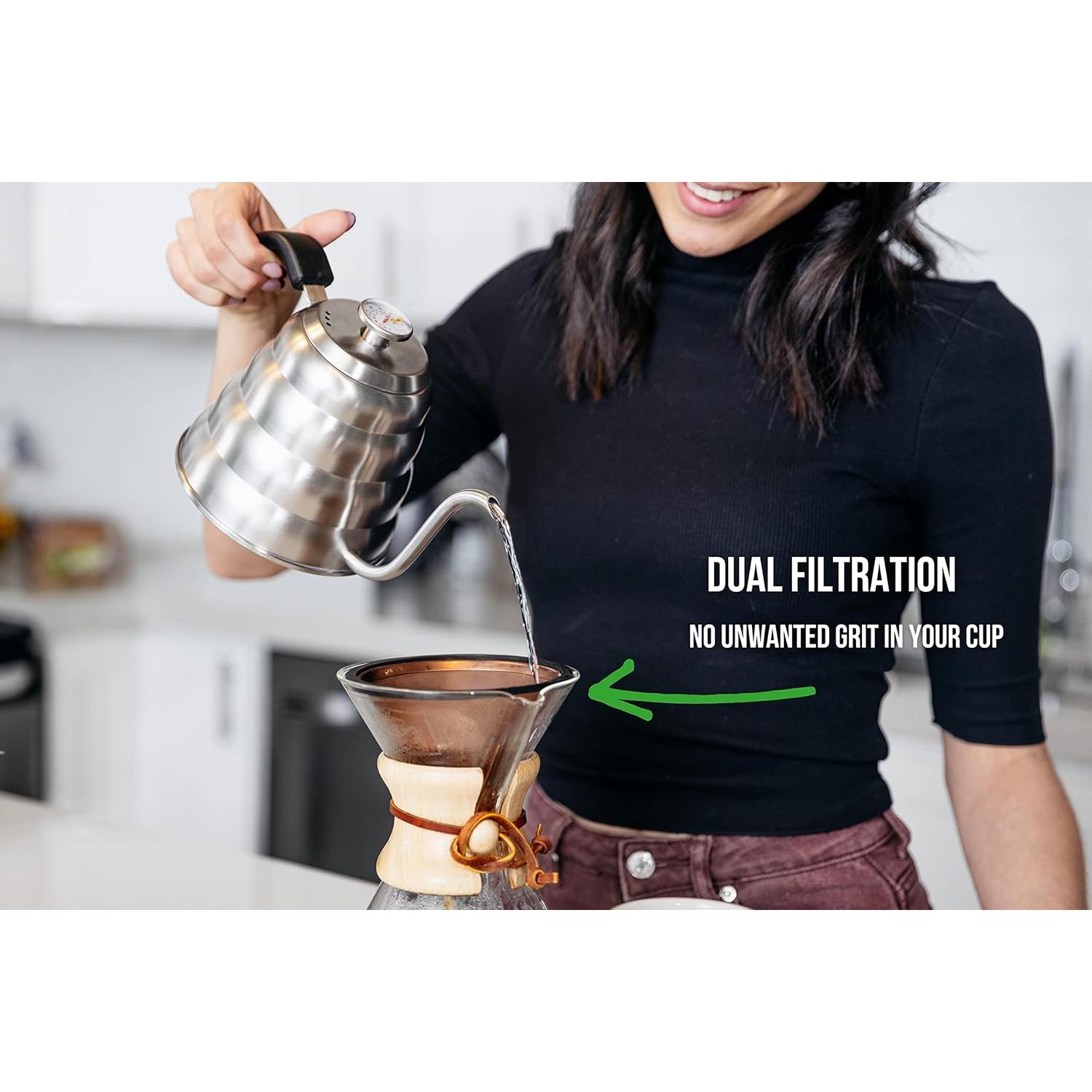 Filtro de café reutilizable Barista Warrior en cono cobre 1 unidad