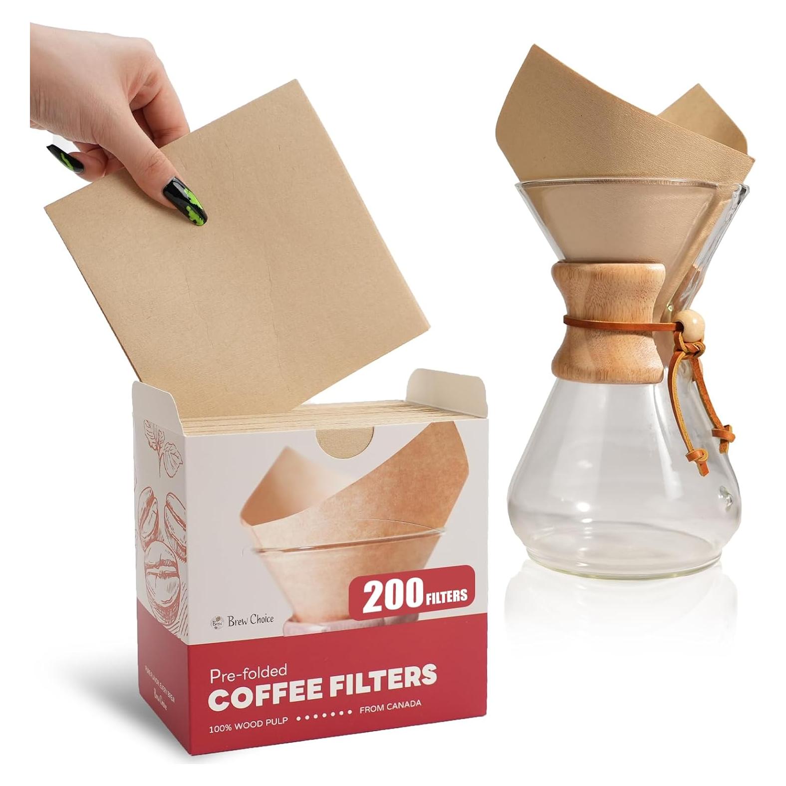 Filtros de café en cono Brew Choice 200 unidades papel natural