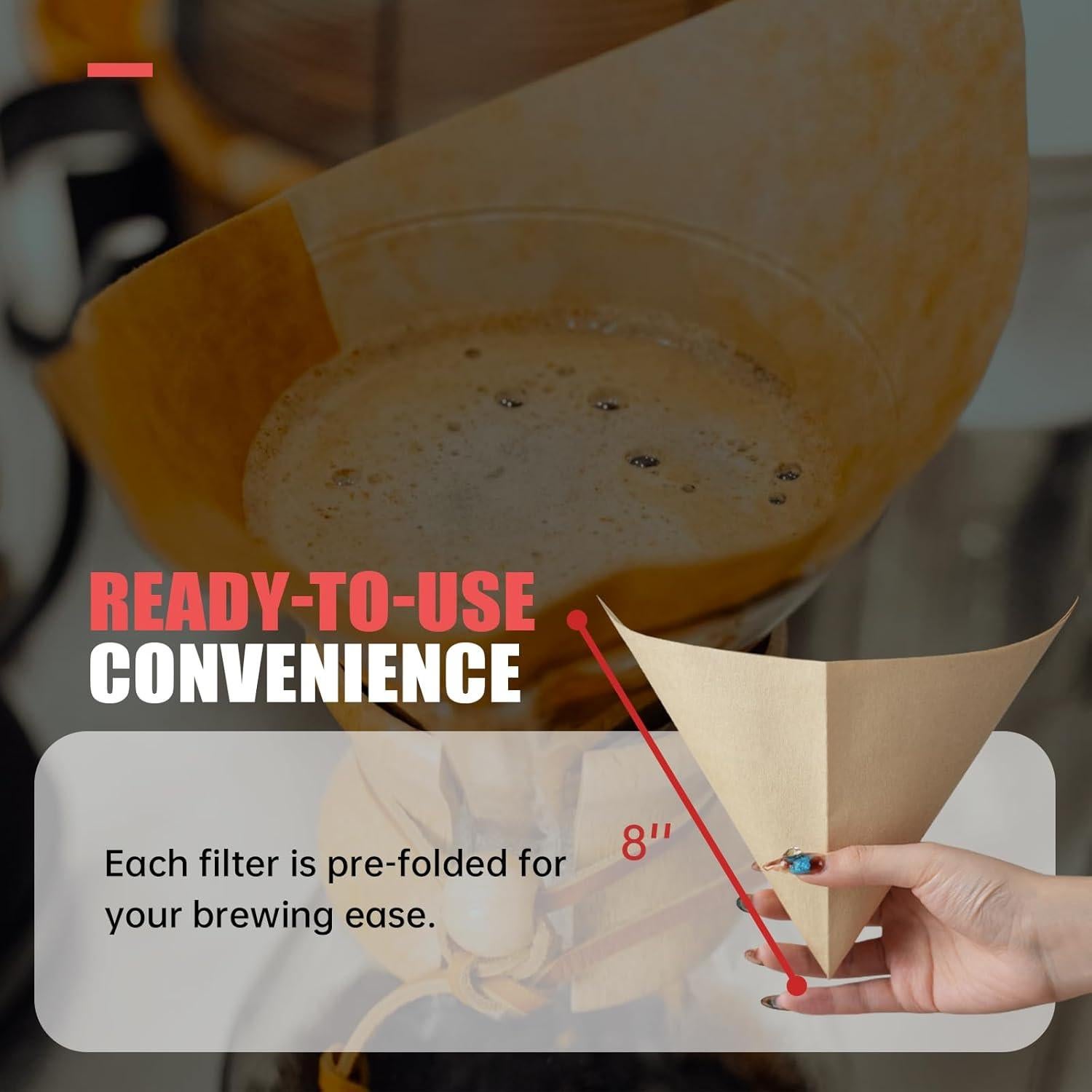 Filtros de café en cono Brew Choice 200 unidades papel natural