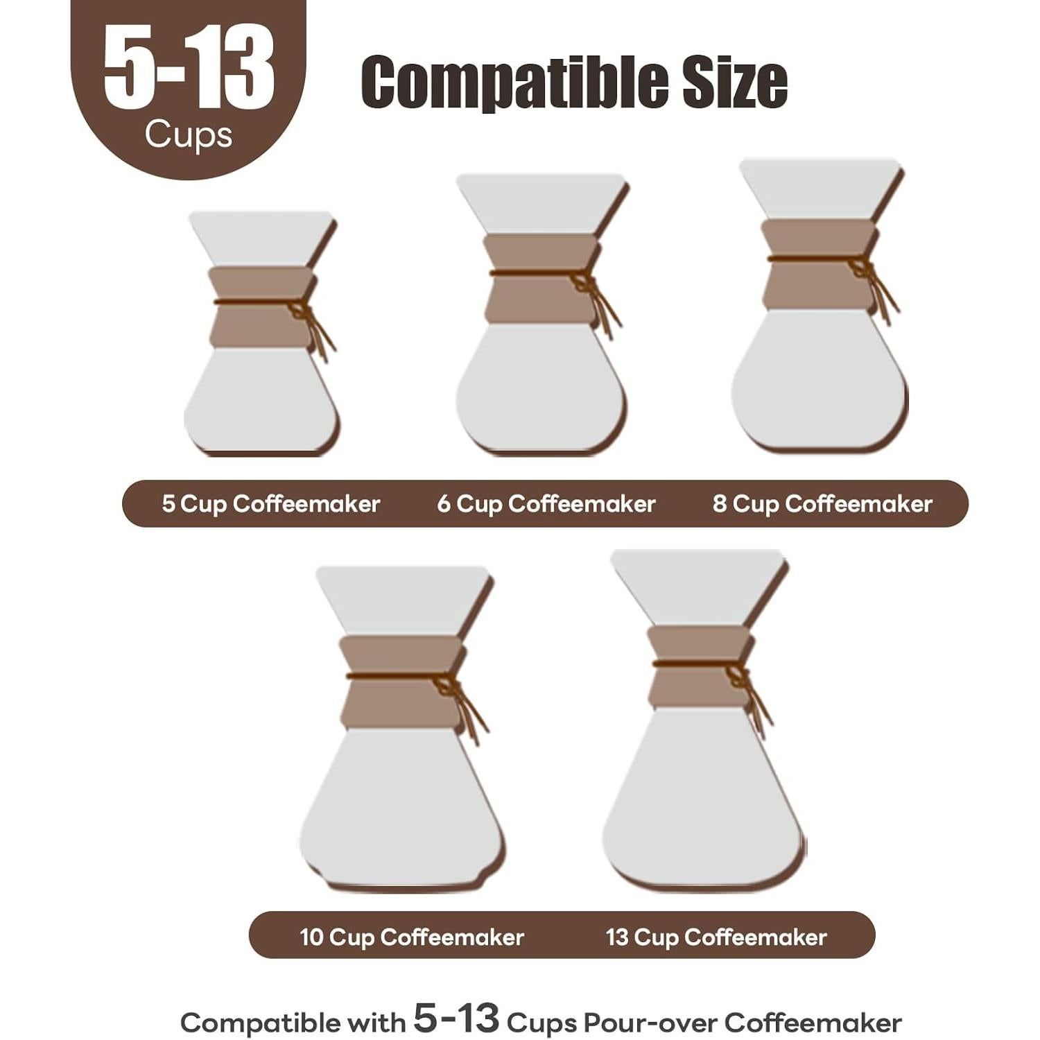 Filtros de café en cono Brew Choice 200 unidades papel natural