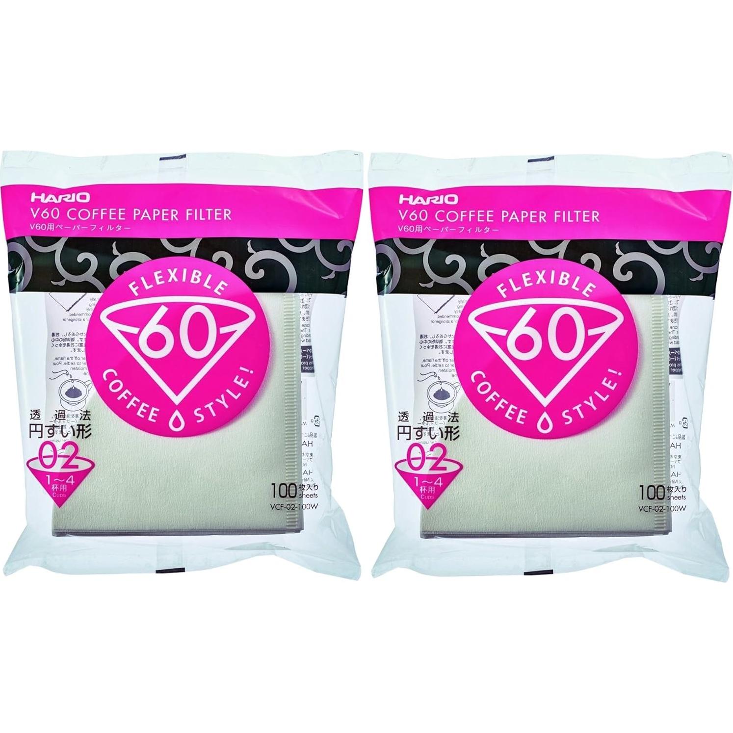 Filtros de café Hario V60 100 unidades + Goteador plástico