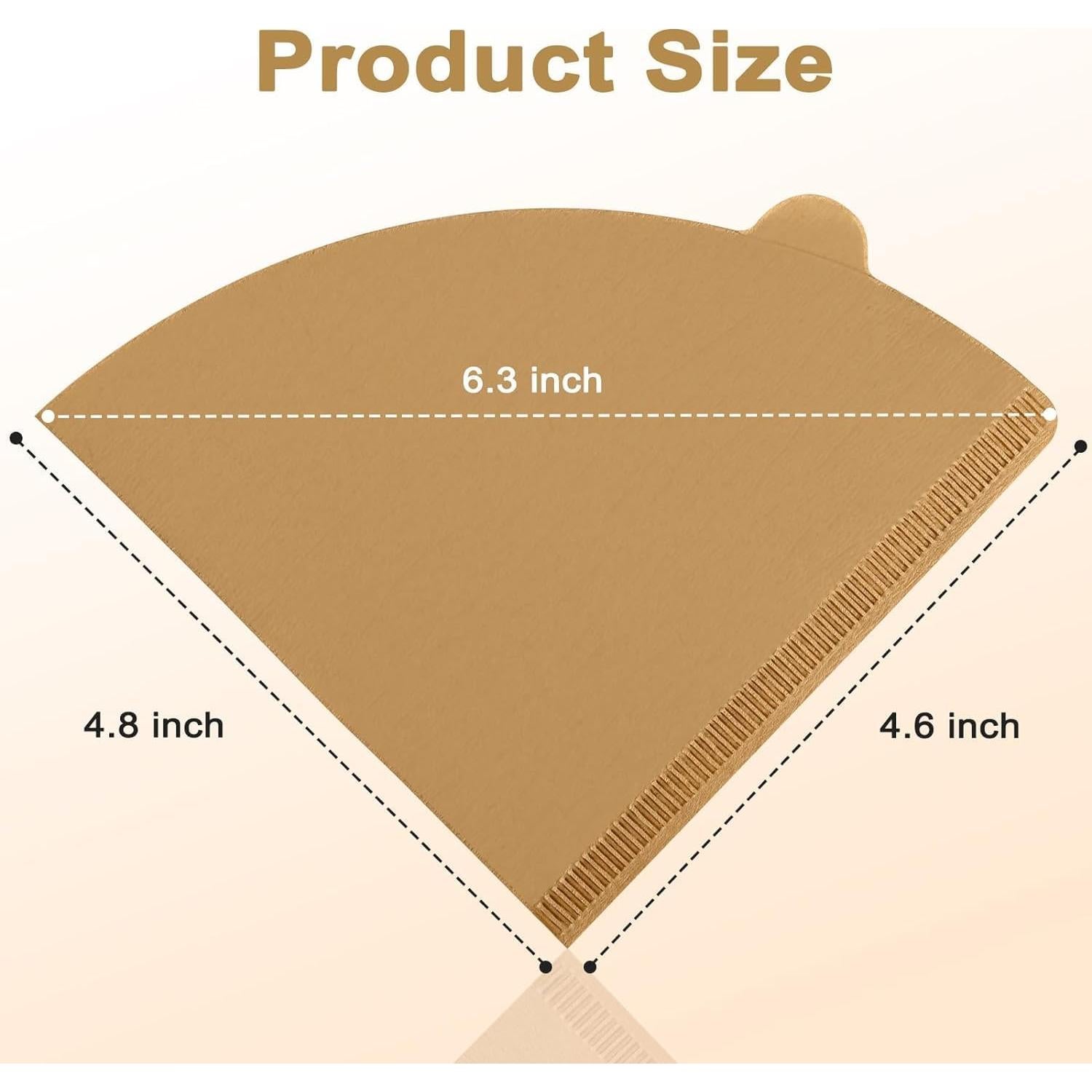 Filtros de café V60 #2 Dingkei, 100 unidades, sin blanquear