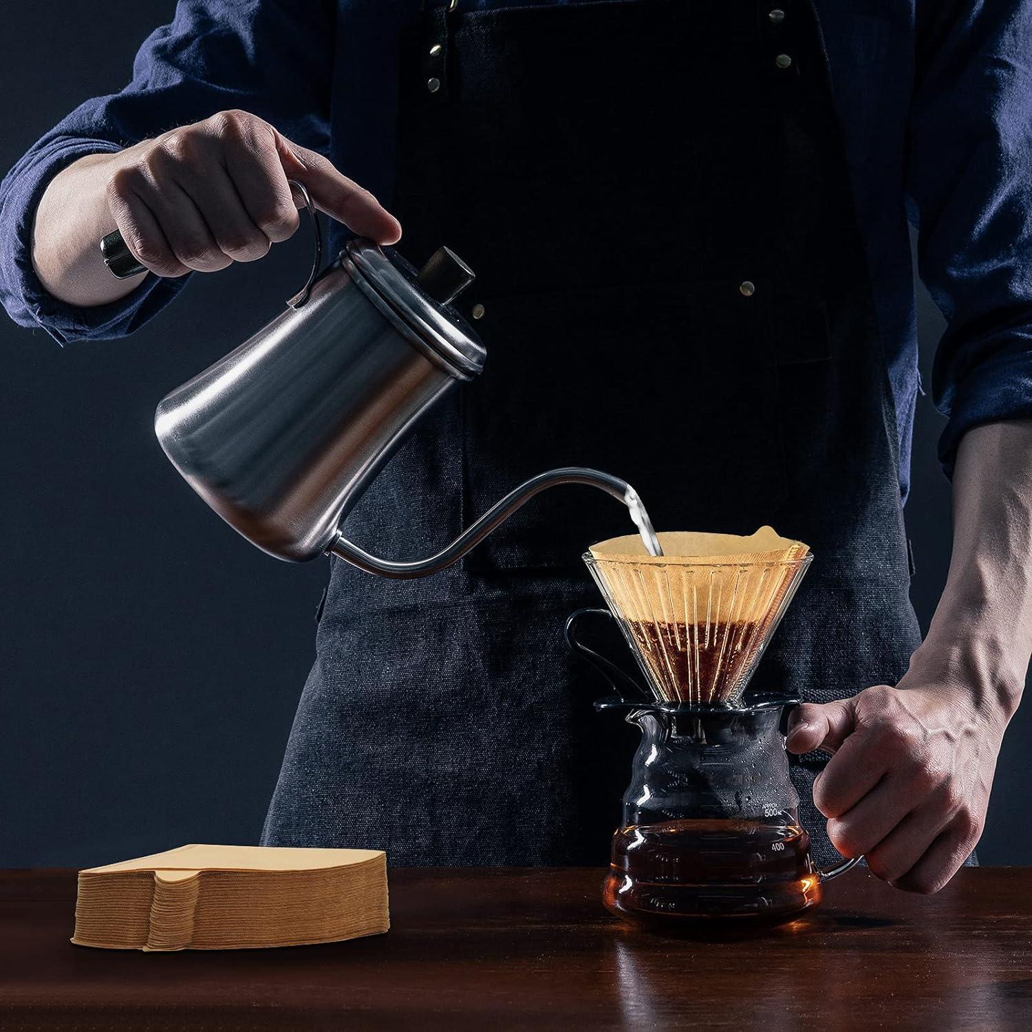 Filtros de café V60 #2 Dingkei, 100 unidades, sin blanquear