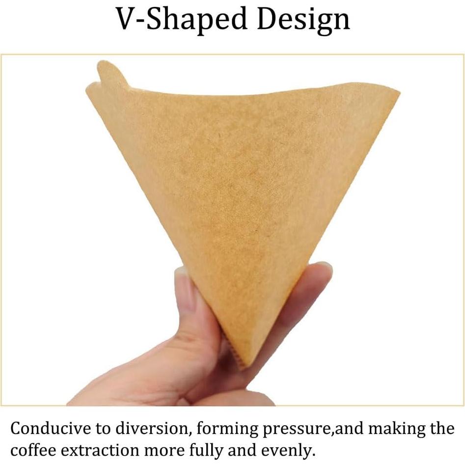 Filtros de café en cono Revelook V02, 200 unidades, 1-4 tazas