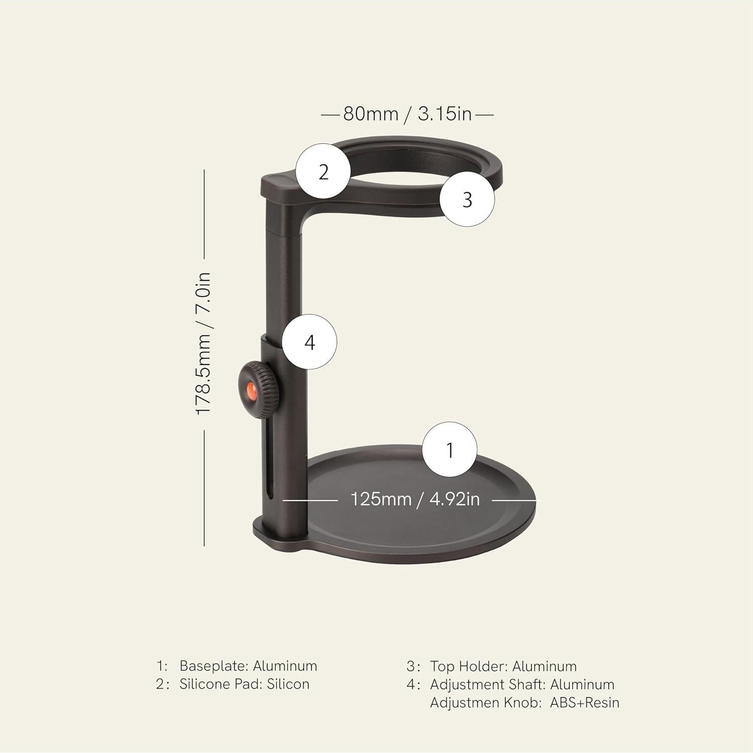 Soporte Universal de Café OutIn OT-STD Ajustable 12.5x12.5cm