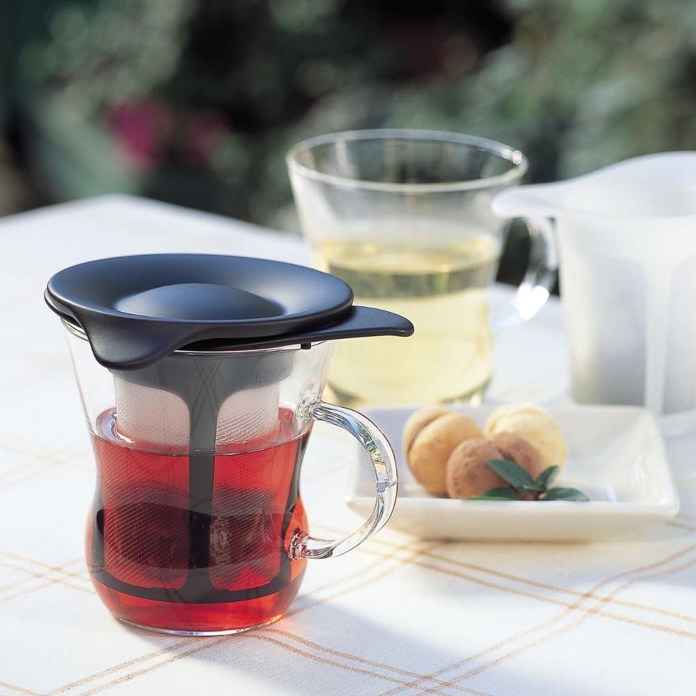 Hario Hacedor de Té 200ml Negro Infusor de Vidrio