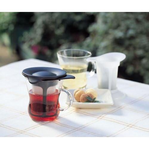 Hario Hacedor de Té 200ml Negro Infusor de Vidrio
