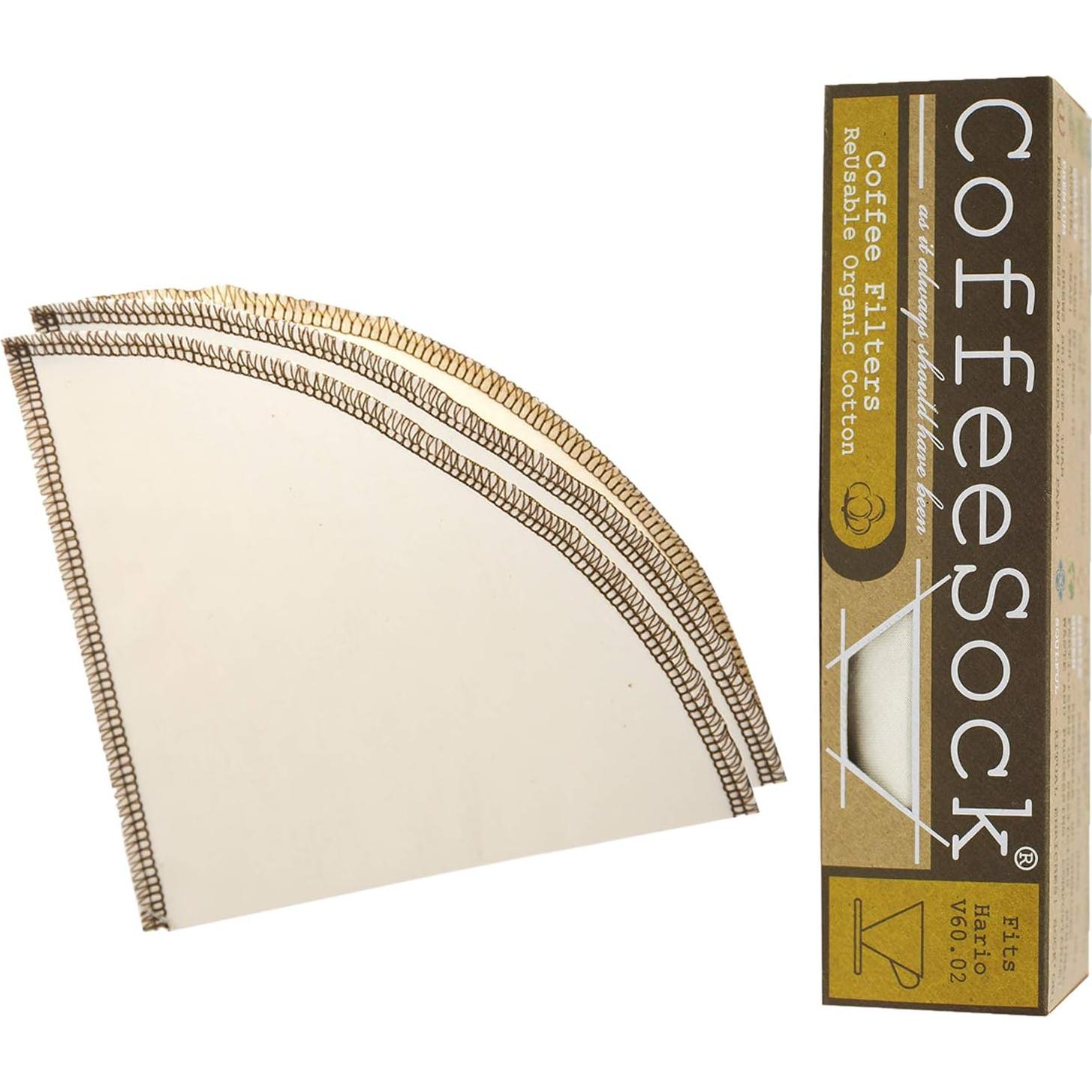 Filtros Reutilizables CoffeeSock Hario V60-02 Algodón Orgánico