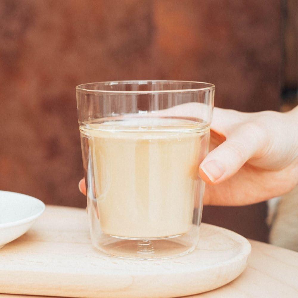 Vaso Doble Pared Hario Twin Rock 260ml Vidrio Transparente