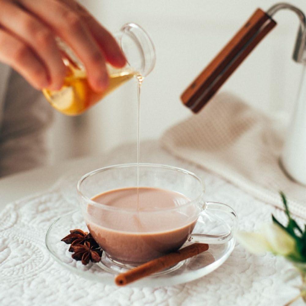 Juego de Taza y Plato Hario 230ml Vidrio Transparente