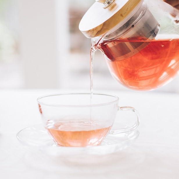 Juego de Taza y Plato Hario 230ml Vidrio Transparente