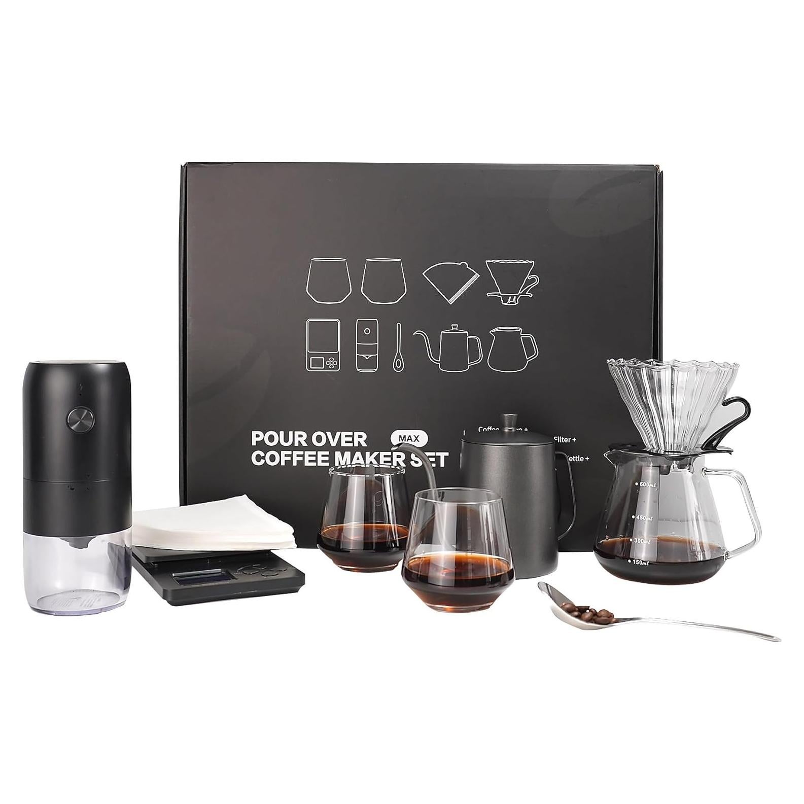 Kit de Café SuperCook Pour Over con Hervidor y Molinillo