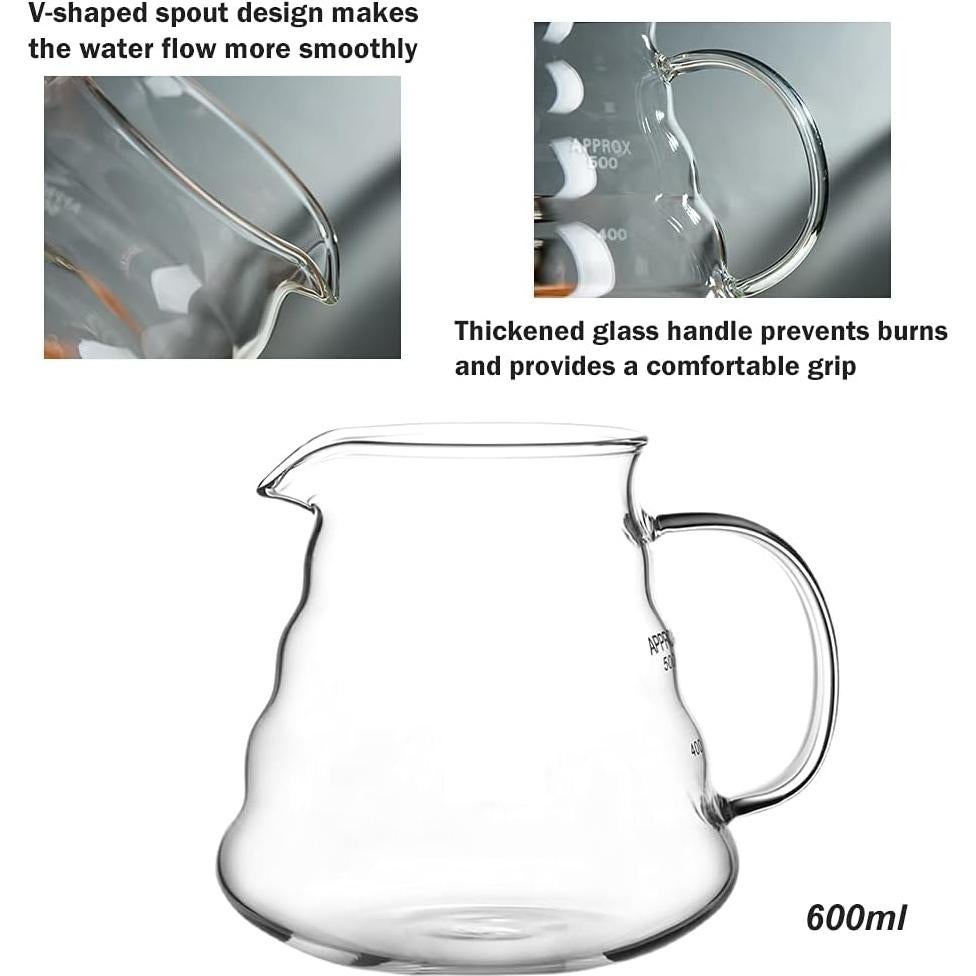 Juego de Cafetera de Goteo LEIJOCO LJS CMS-2 4 en 1 Negro