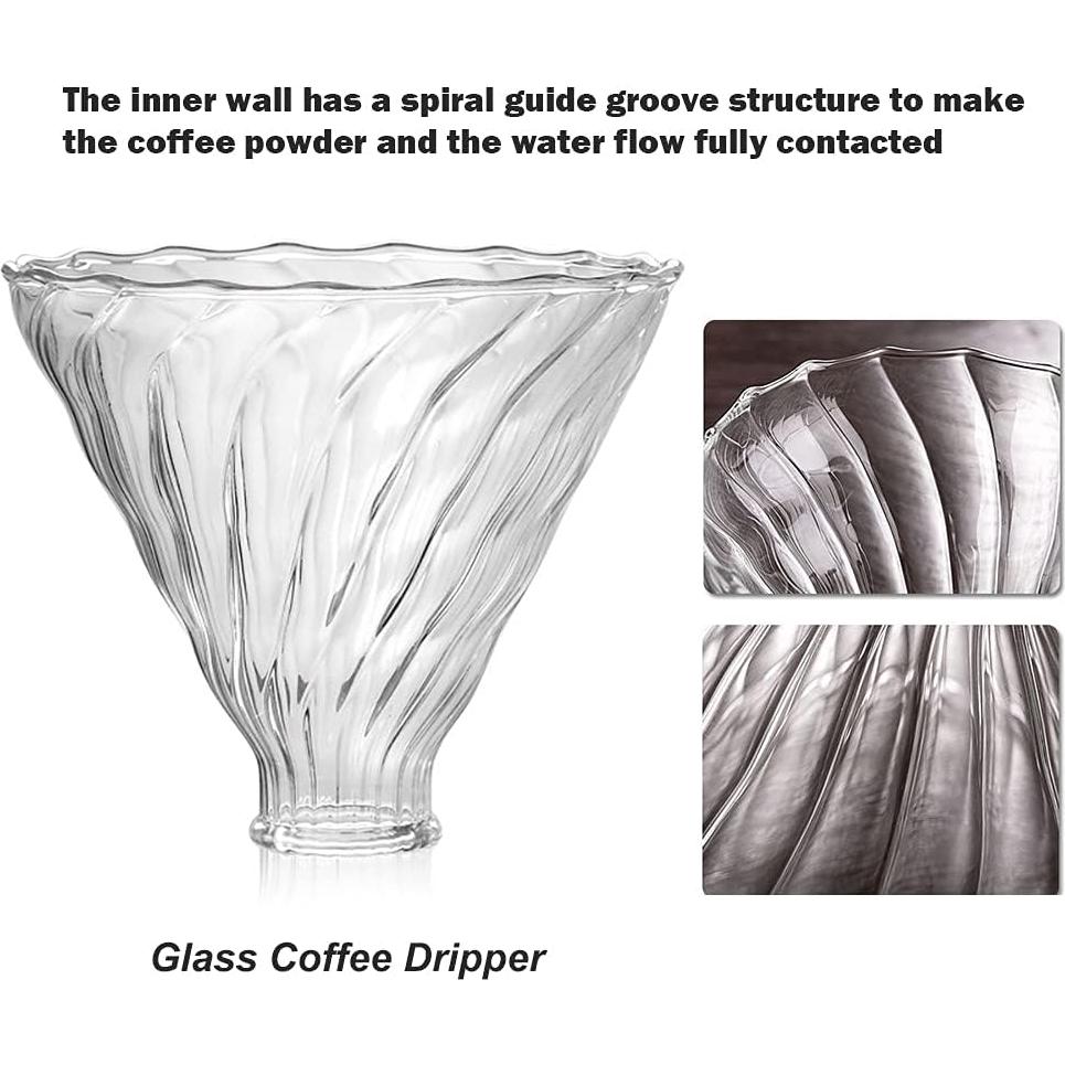 Juego de Cafetera de Goteo LEIJOCO LJS CMS-2 4 en 1 Negro